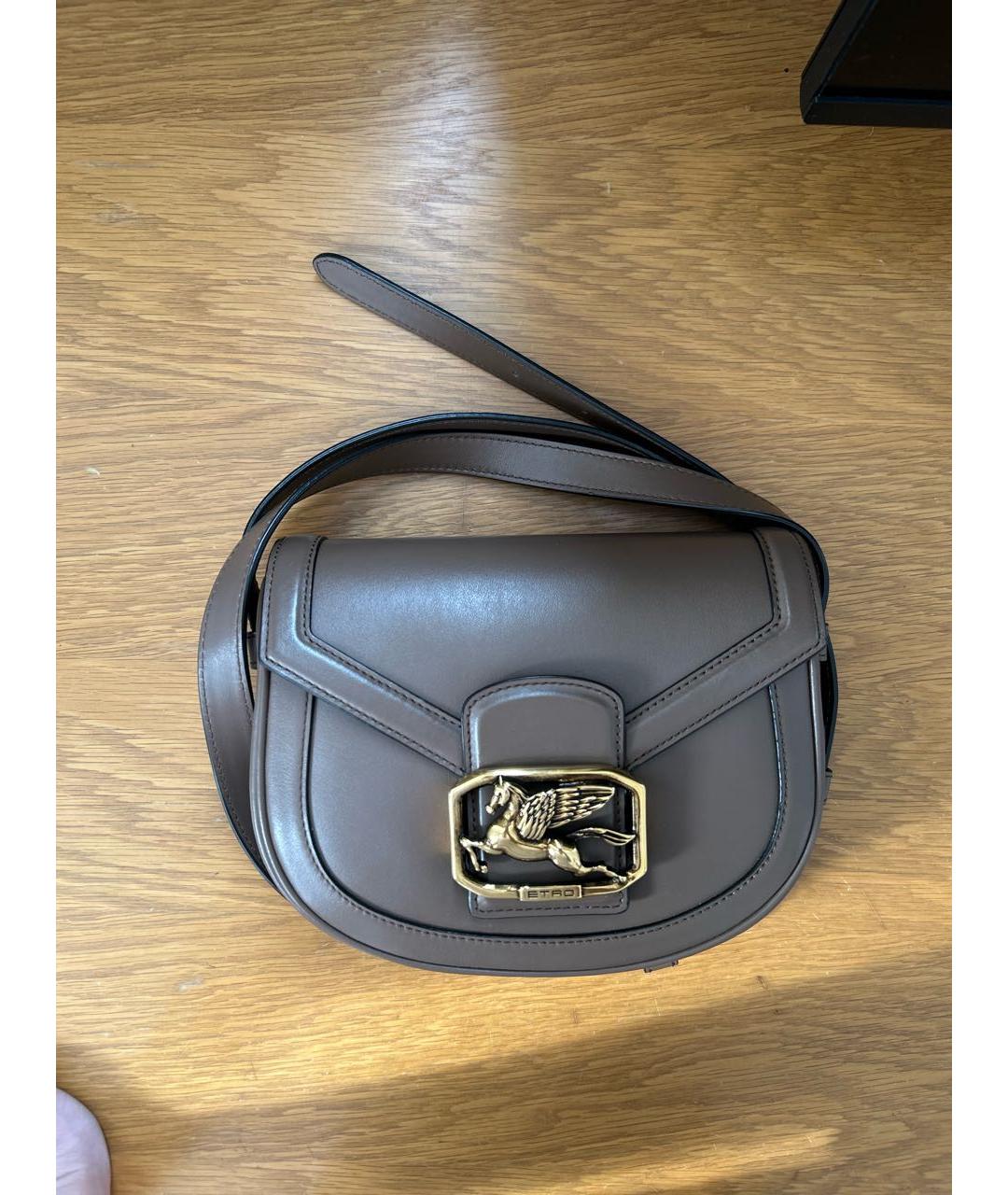 ETRO Бежевая кожаная сумка через плечо, фото 8