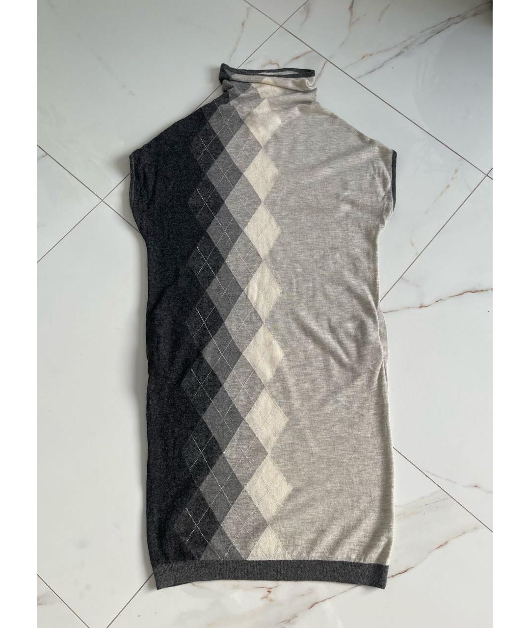 MAX MARA STUDIO Серое кашемировое повседневное платье, фото 2