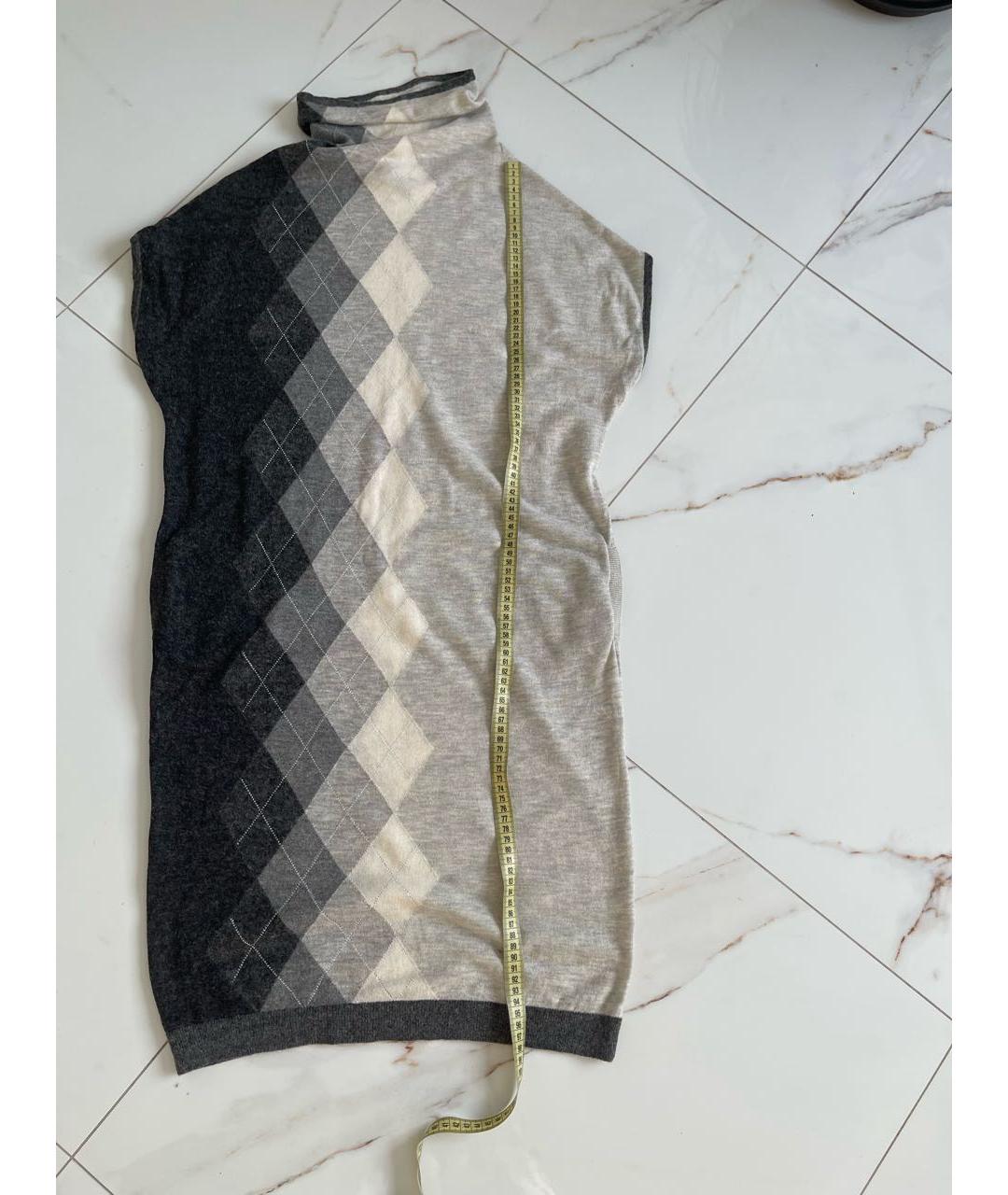 MAX MARA STUDIO Серое кашемировое повседневное платье, фото 8