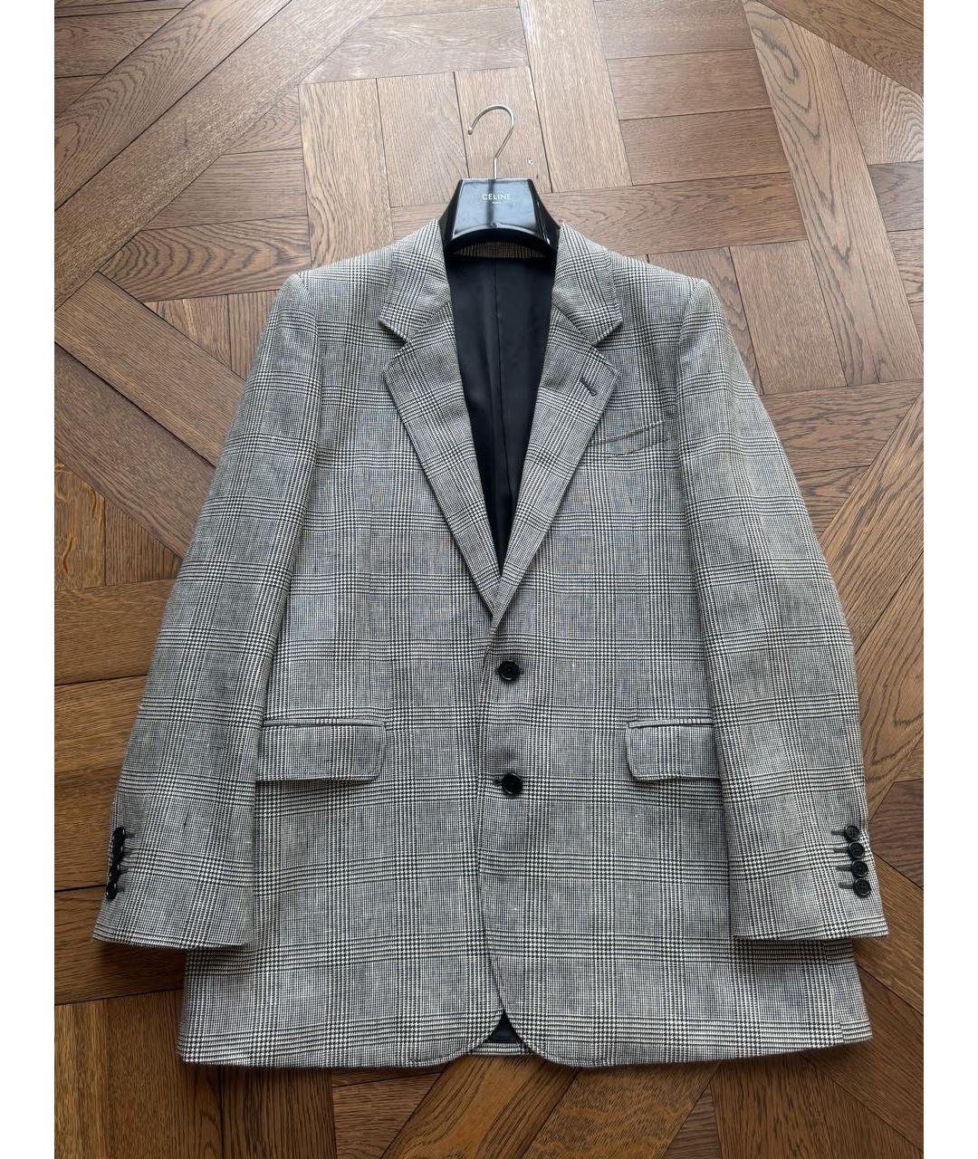 CELINE Серый шерстяной жакет/пиджак, фото 7