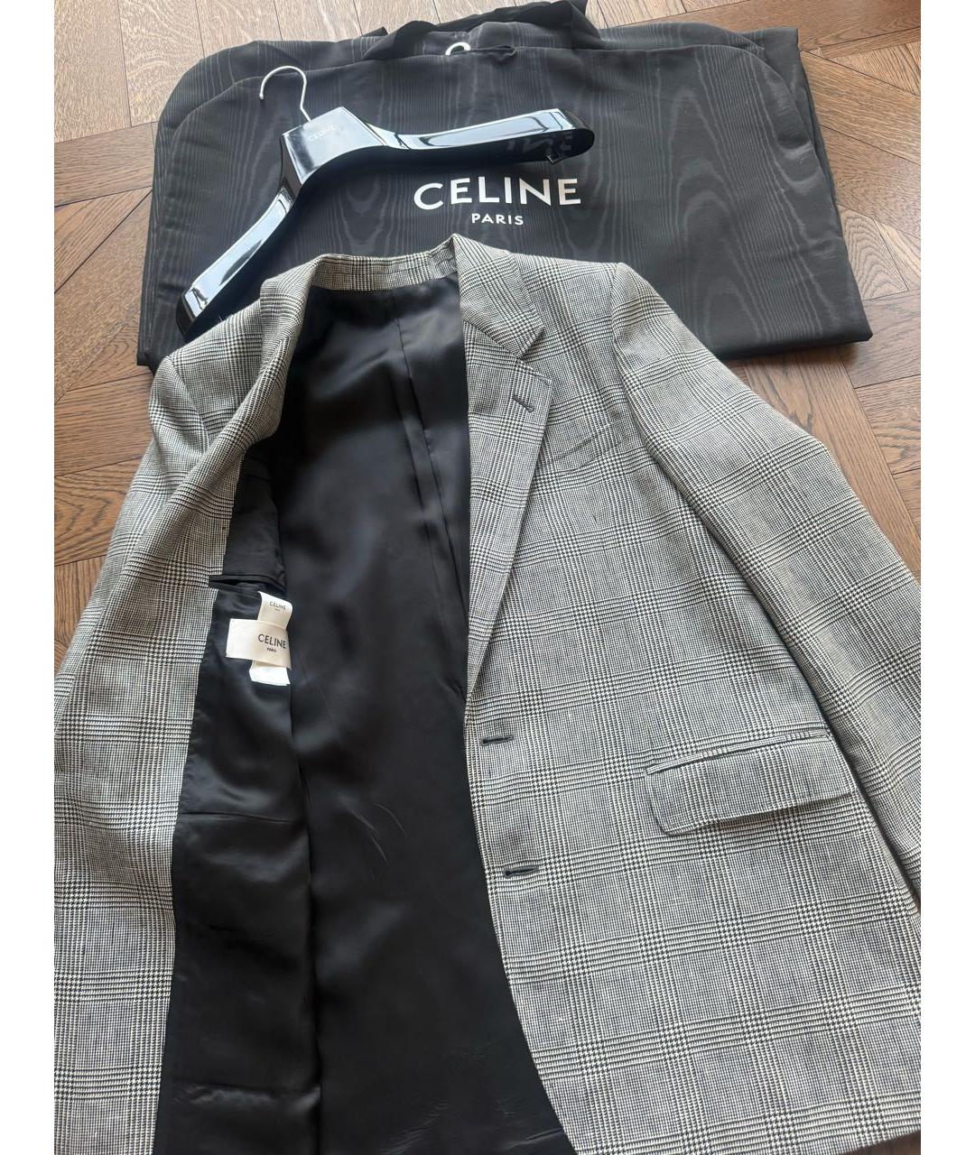 CELINE Серый шерстяной жакет/пиджак, фото 5