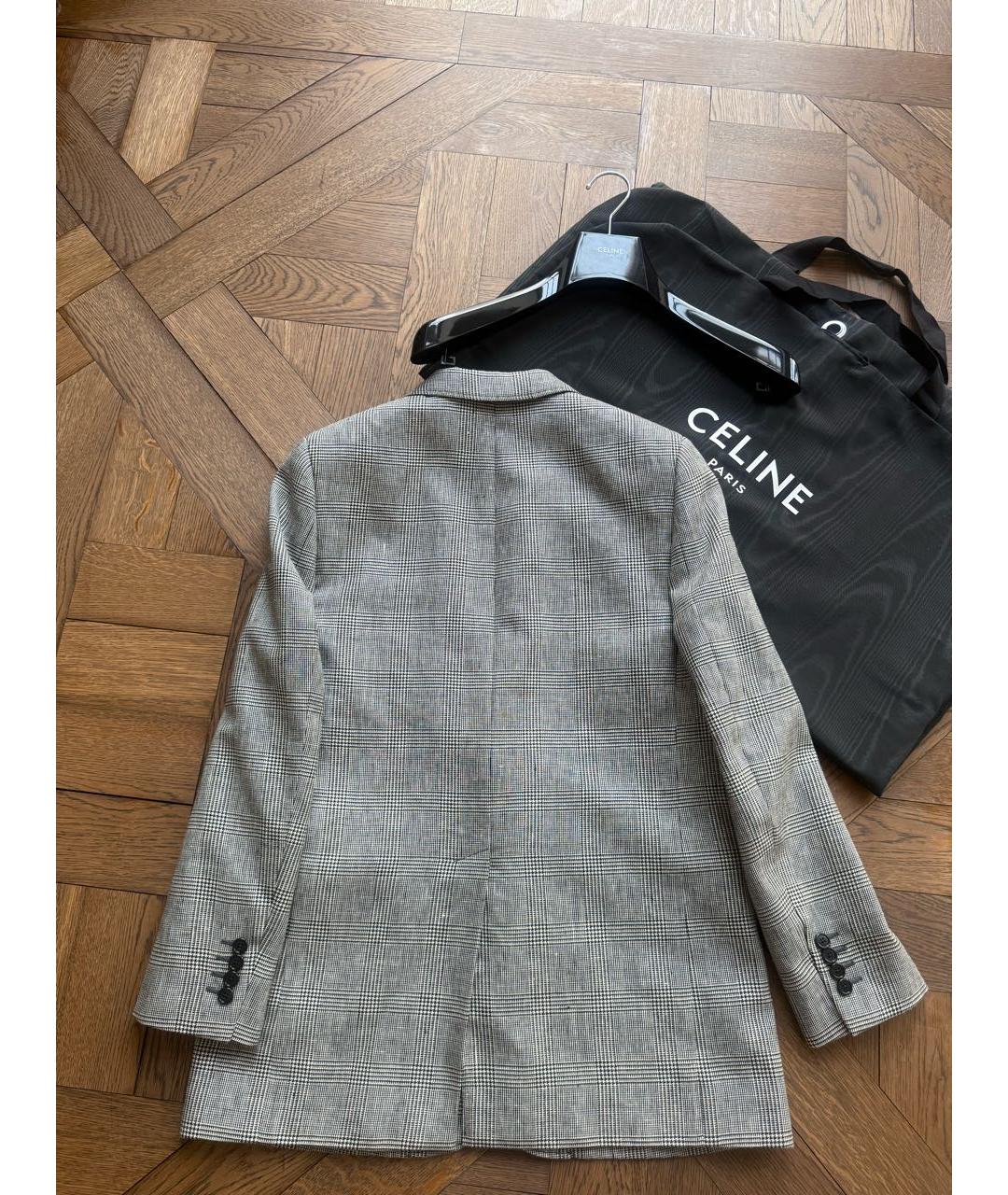 CELINE Серый шерстяной жакет/пиджак, фото 2