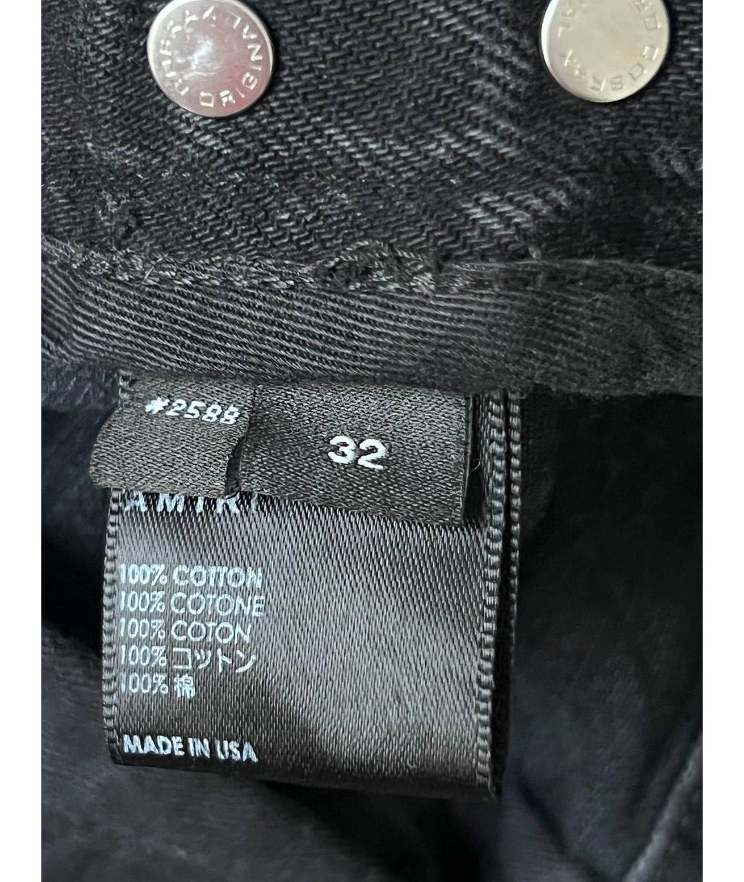 AMIRI Антрацитовые хлопковые прямые джинсы, фото 6