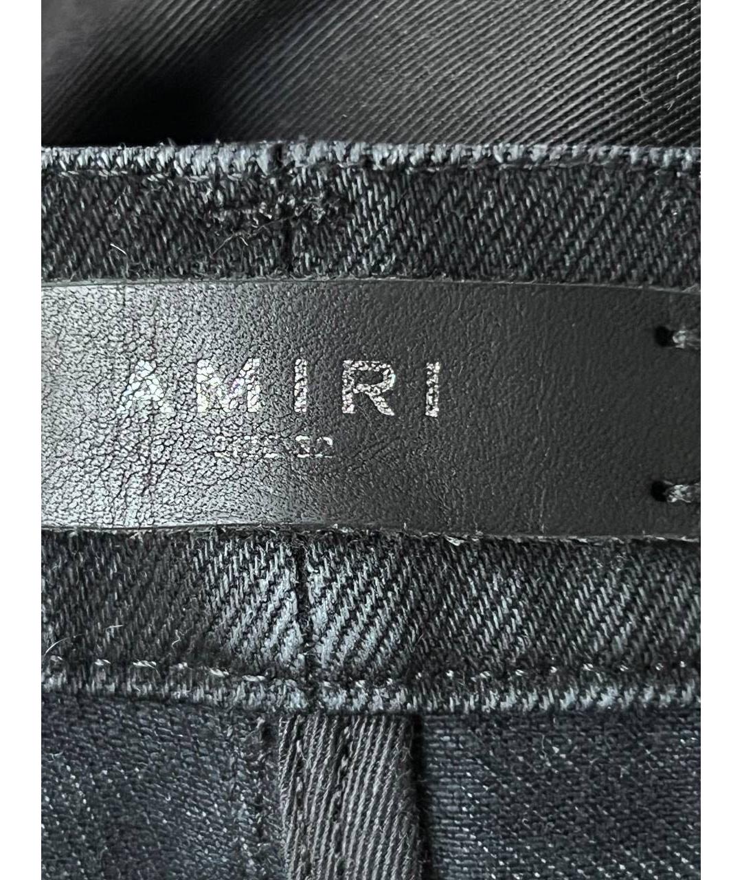AMIRI Антрацитовые хлопковые прямые джинсы, фото 5