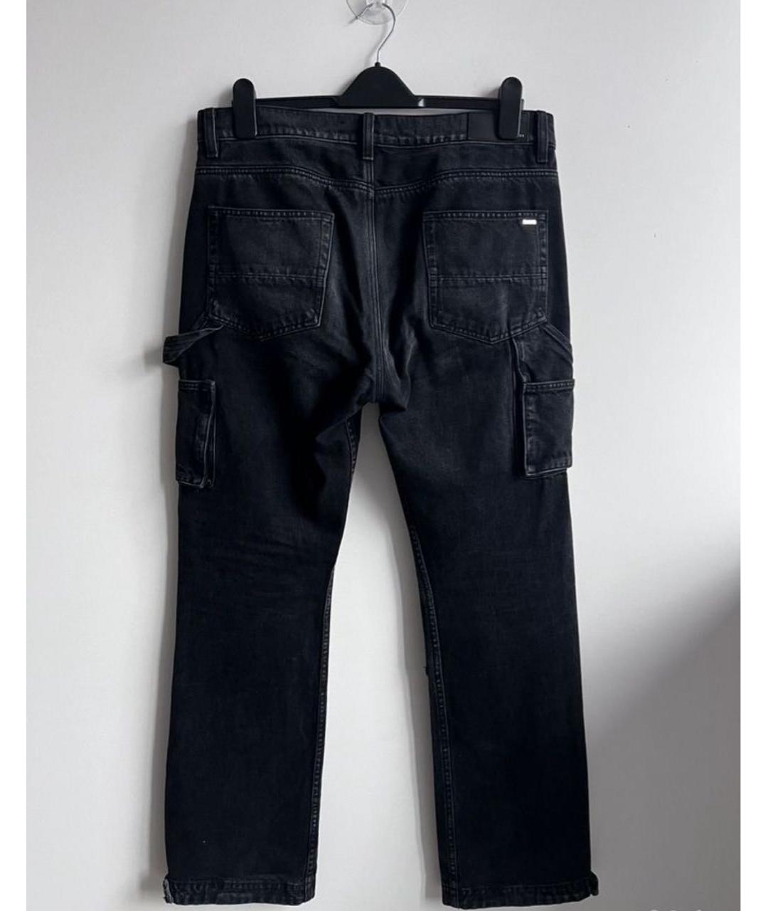 AMIRI Антрацитовые хлопковые прямые джинсы, фото 4