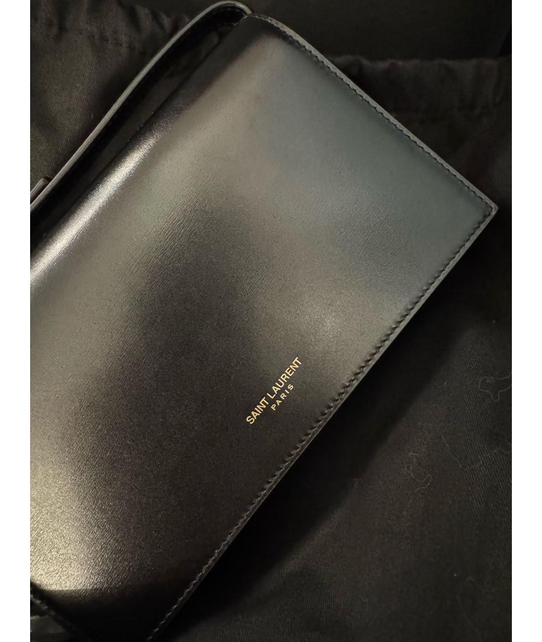 SAINT LAURENT Черная кожаная сумка через плечо, фото 8