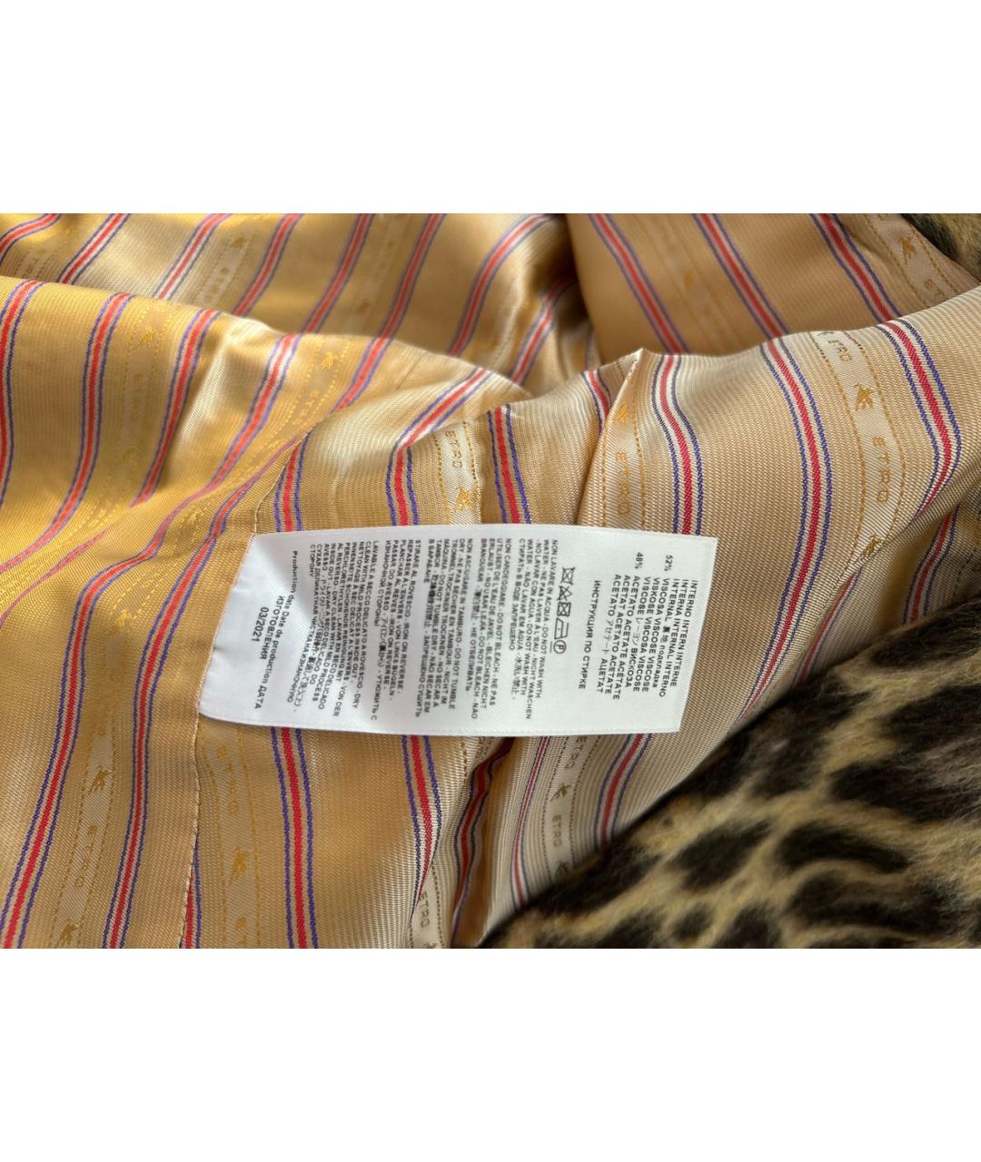 ETRO Коричневое шерстяное пальто, фото 6