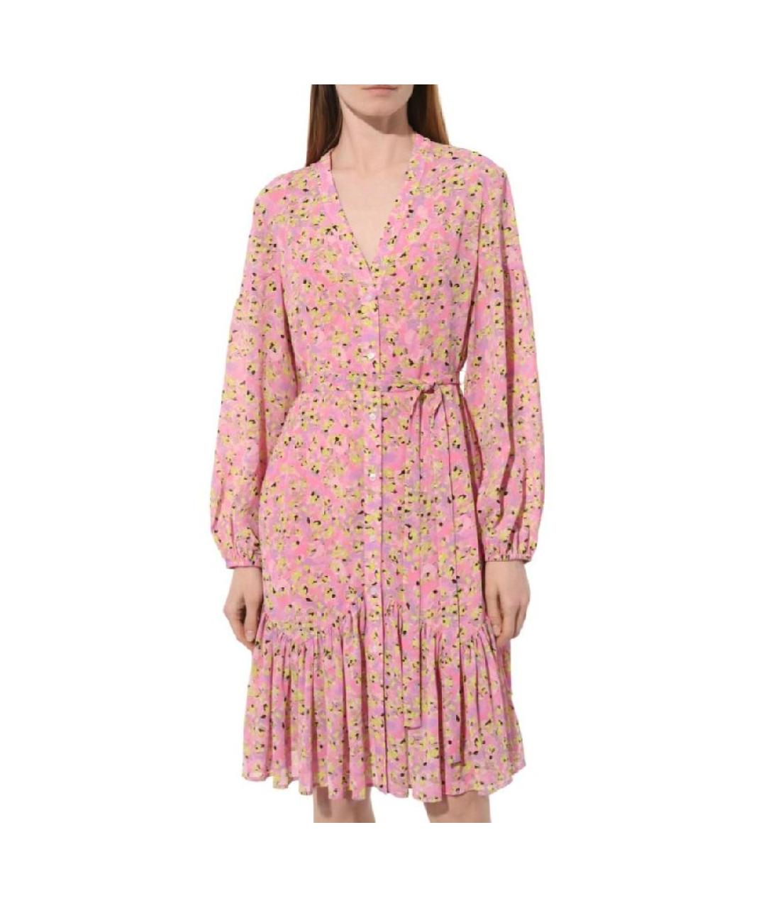 HUGO Розовое полиэстеровое повседневное платье, фото 5