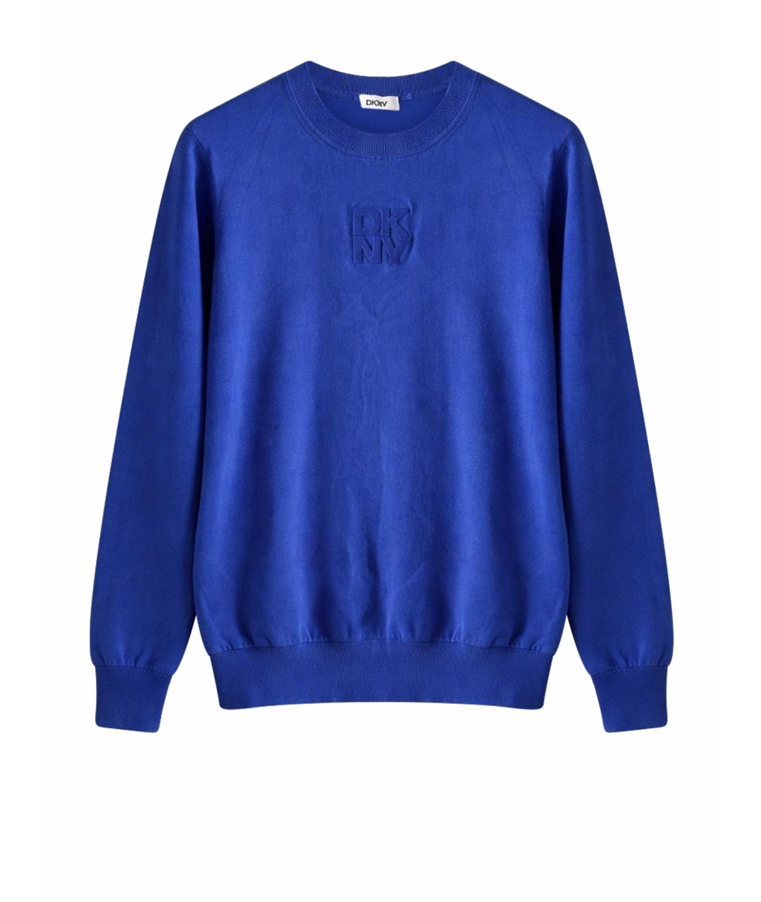 DKNY Синий хлопко-эластановый джемпер / свитер, фото 1