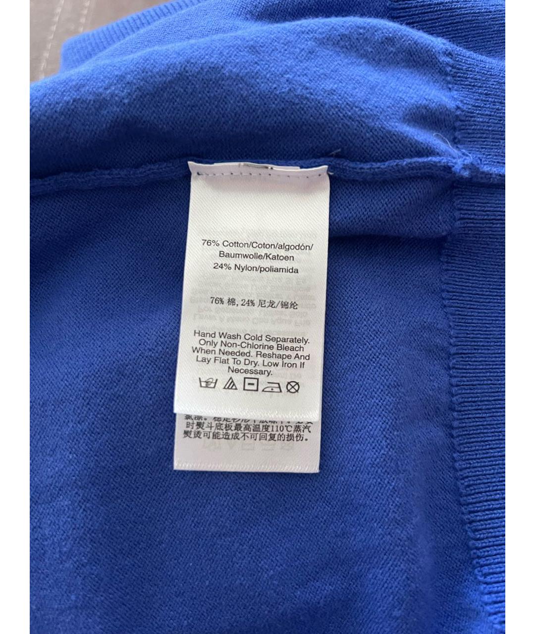 DKNY Синий хлопко-эластановый джемпер / свитер, фото 3