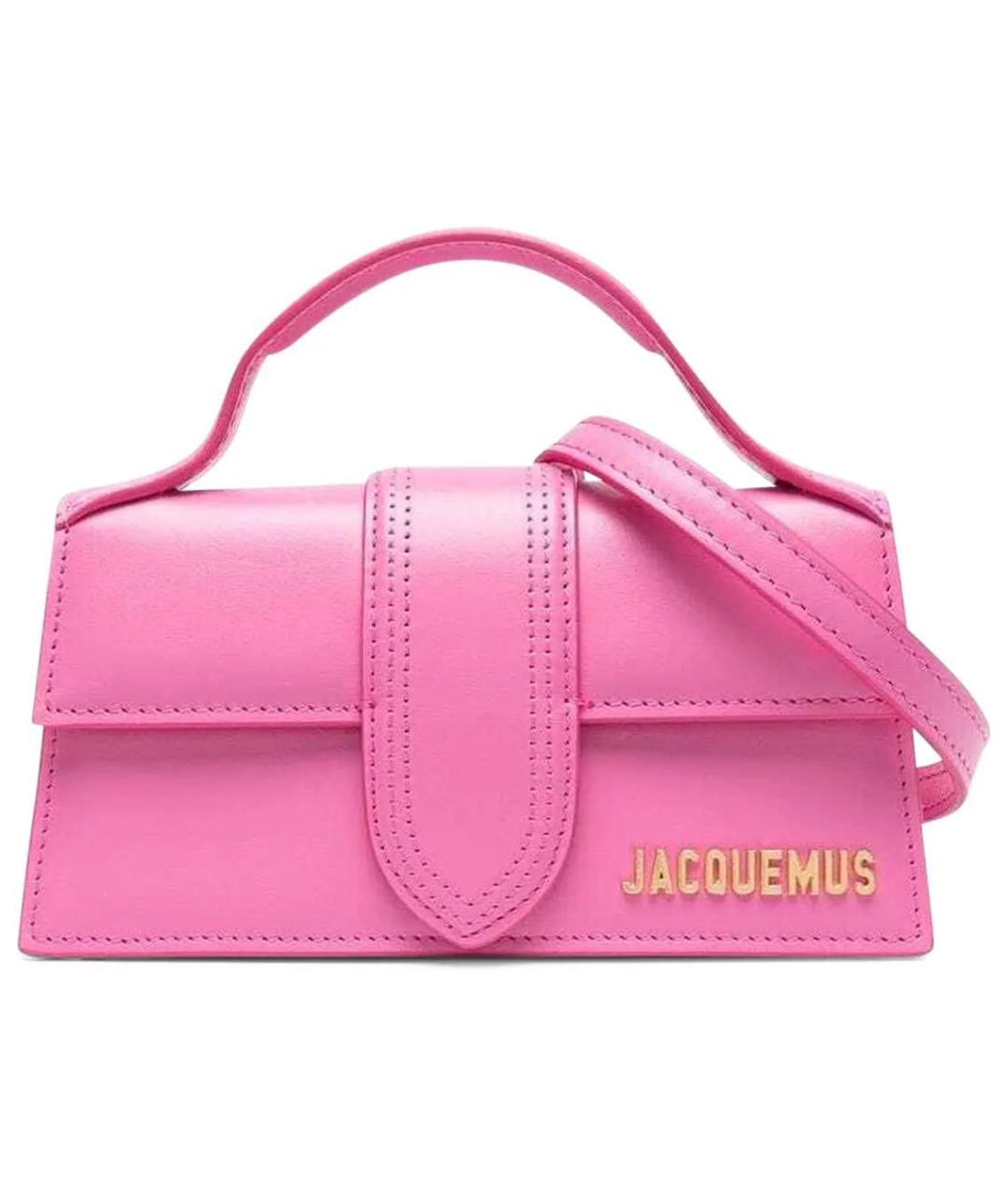 JACQUEMUS Розовая кожаная сумка с короткими ручками, фото 7