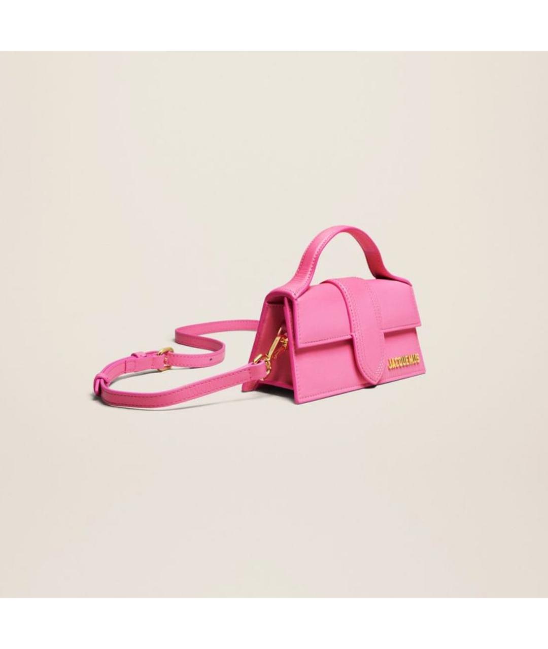 JACQUEMUS Розовая кожаная сумка с короткими ручками, фото 3