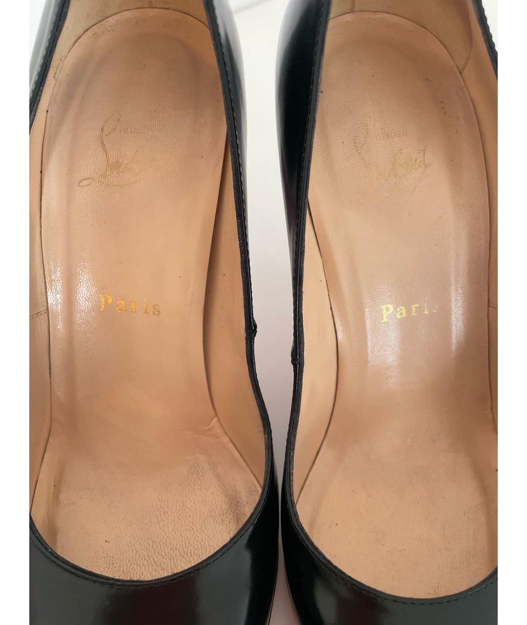 CHRISTIAN LOUBOUTIN Черные кожаные туфли, фото 3