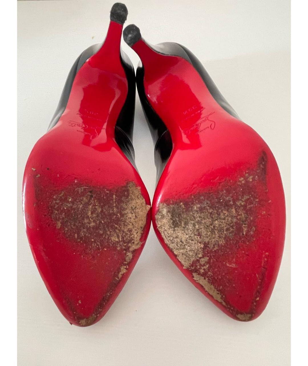 CHRISTIAN LOUBOUTIN Черные кожаные туфли, фото 6