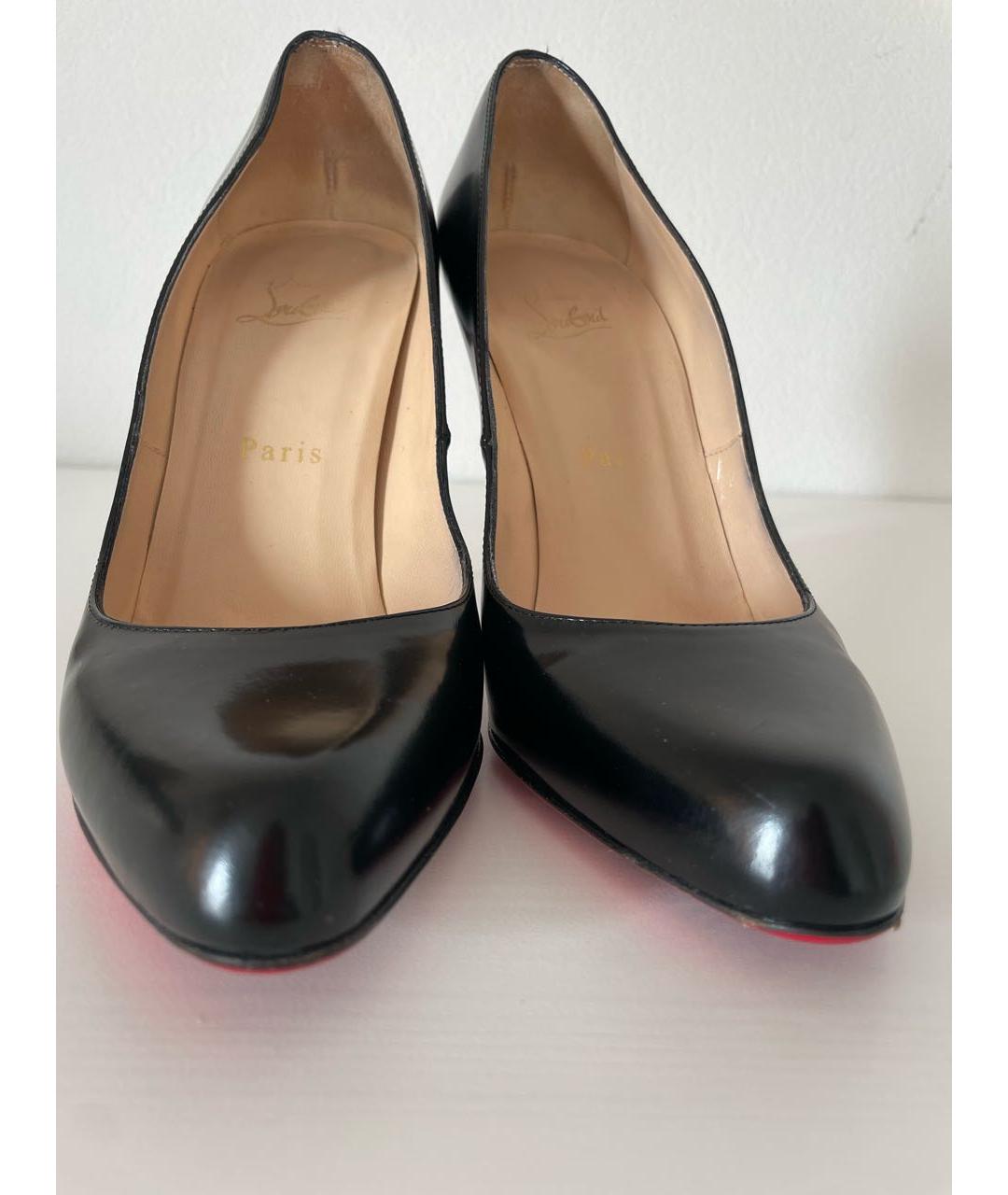 CHRISTIAN LOUBOUTIN Черные кожаные туфли, фото 2