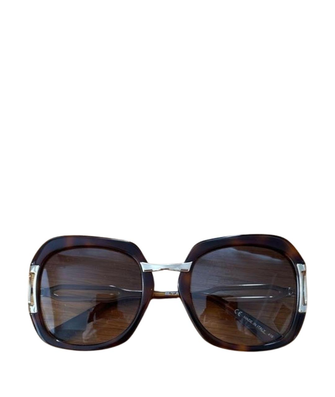 ETRO Коричневые пластиковые солнцезащитные очки, фото 1