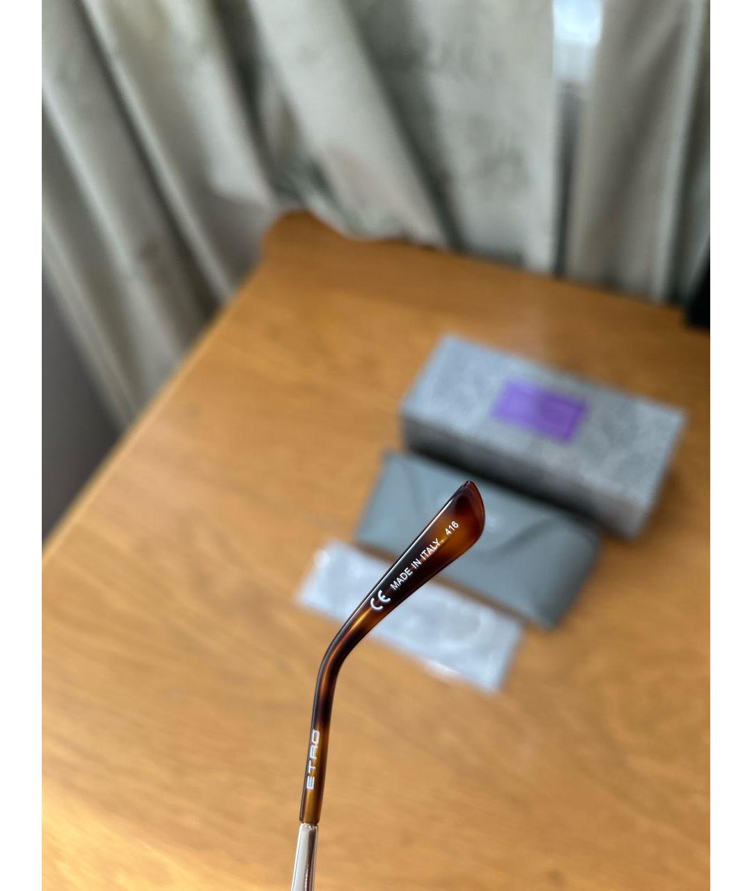 ETRO Коричневые пластиковые солнцезащитные очки, фото 6