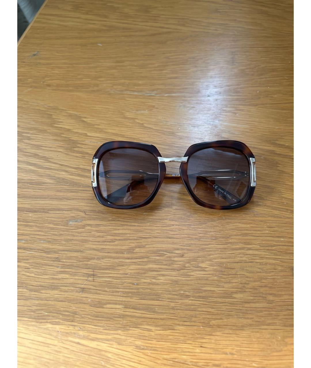 ETRO Коричневые пластиковые солнцезащитные очки, фото 8