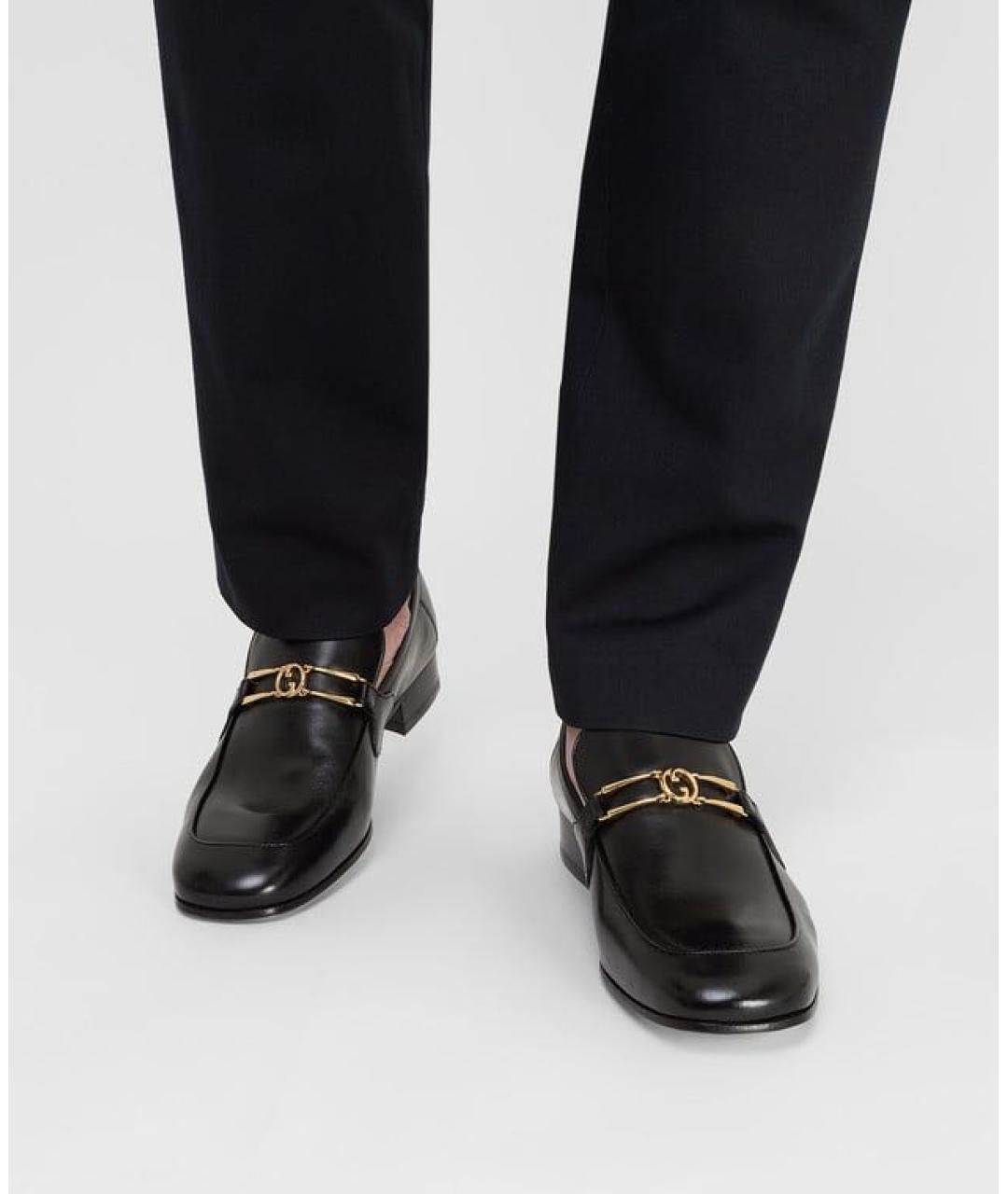 GUCCI Черные кожаные туфли, фото 2