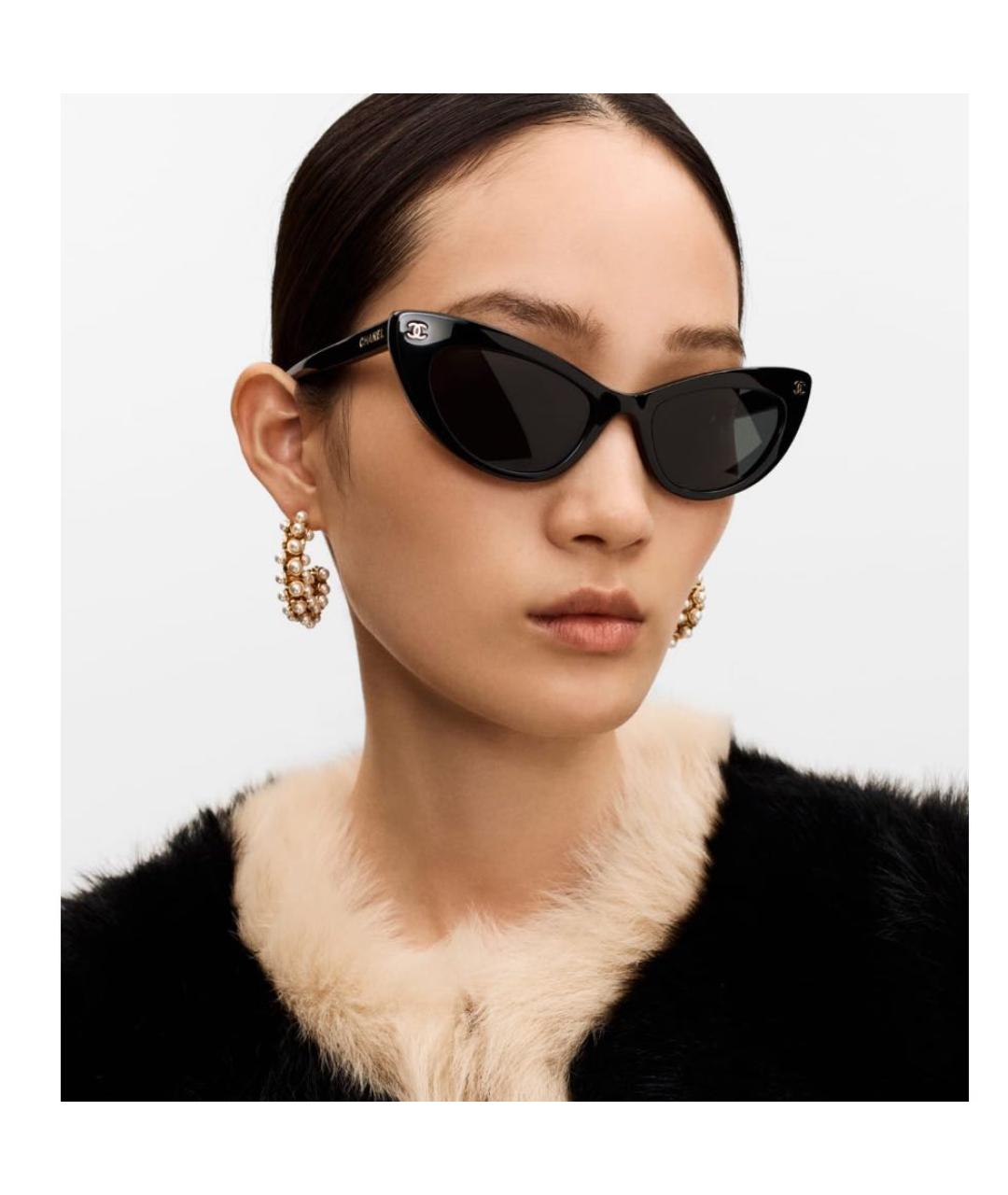 CHANEL Черные пластиковые солнцезащитные очки, фото 5