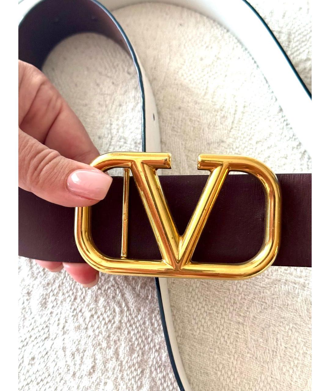 VALENTINO Коричневый кожаный ремень, фото 4