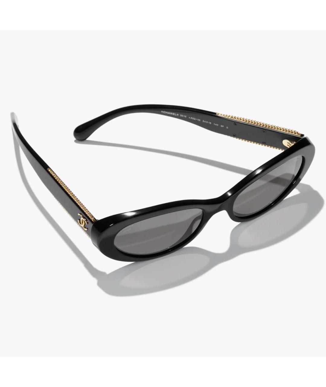 CHANEL Черные пластиковые солнцезащитные очки, фото 4
