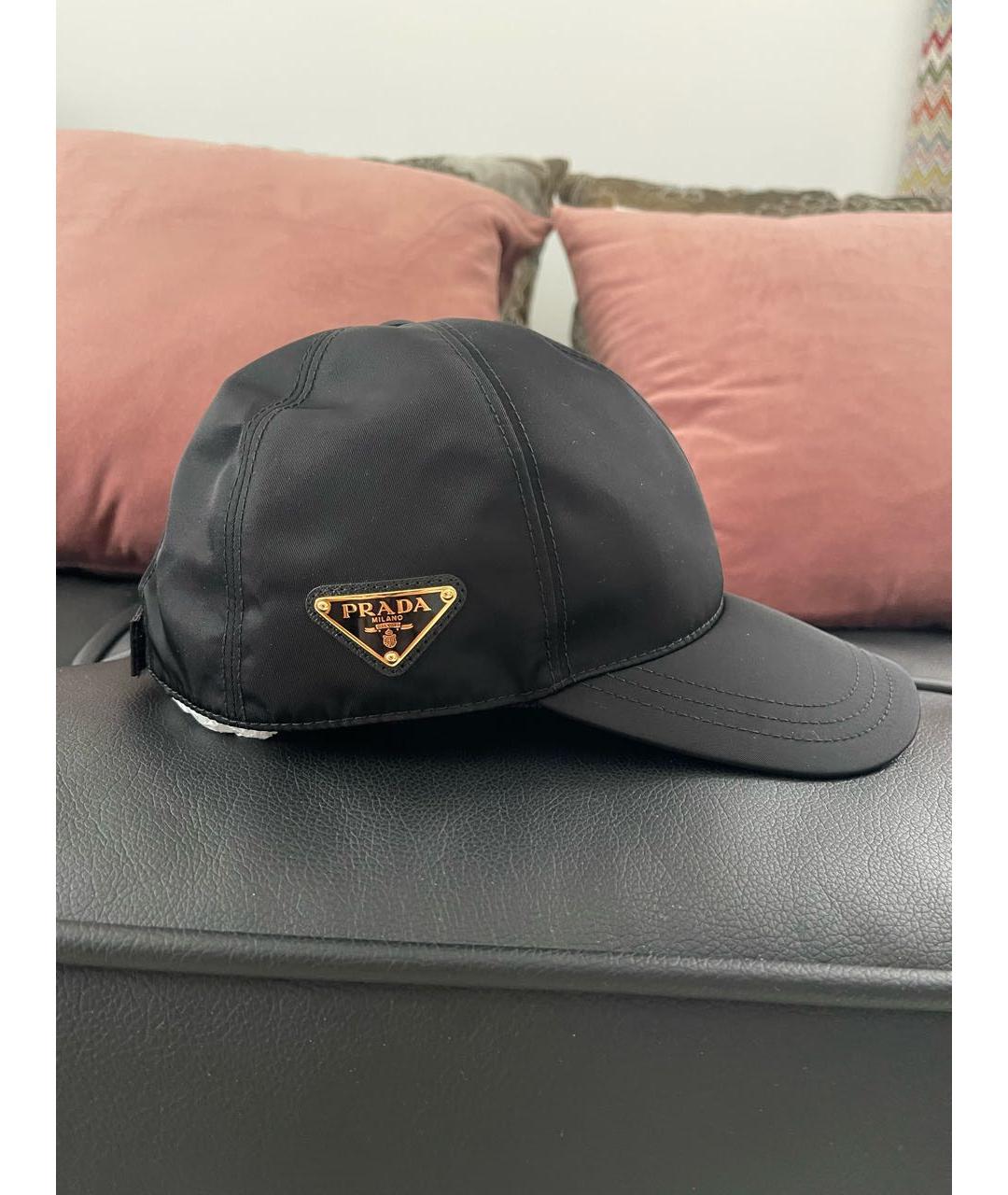 PRADA Черная синтетическая кепка, фото 2