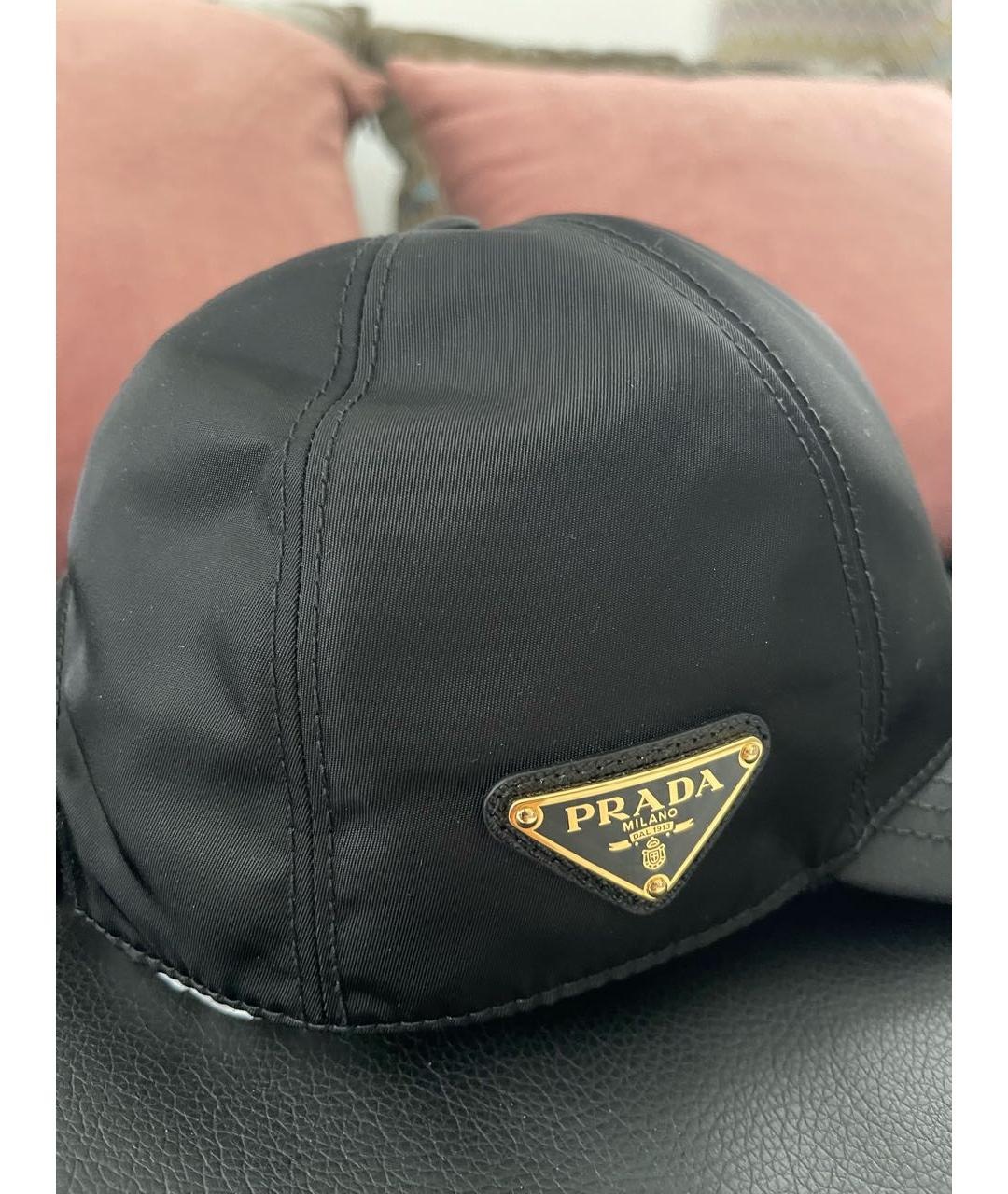 PRADA Черная синтетическая кепка, фото 4