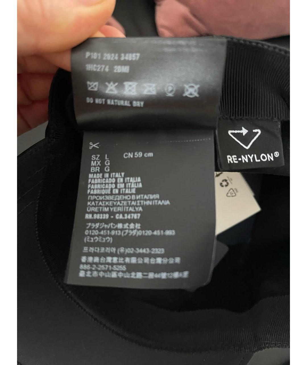 PRADA Черная синтетическая кепка, фото 6