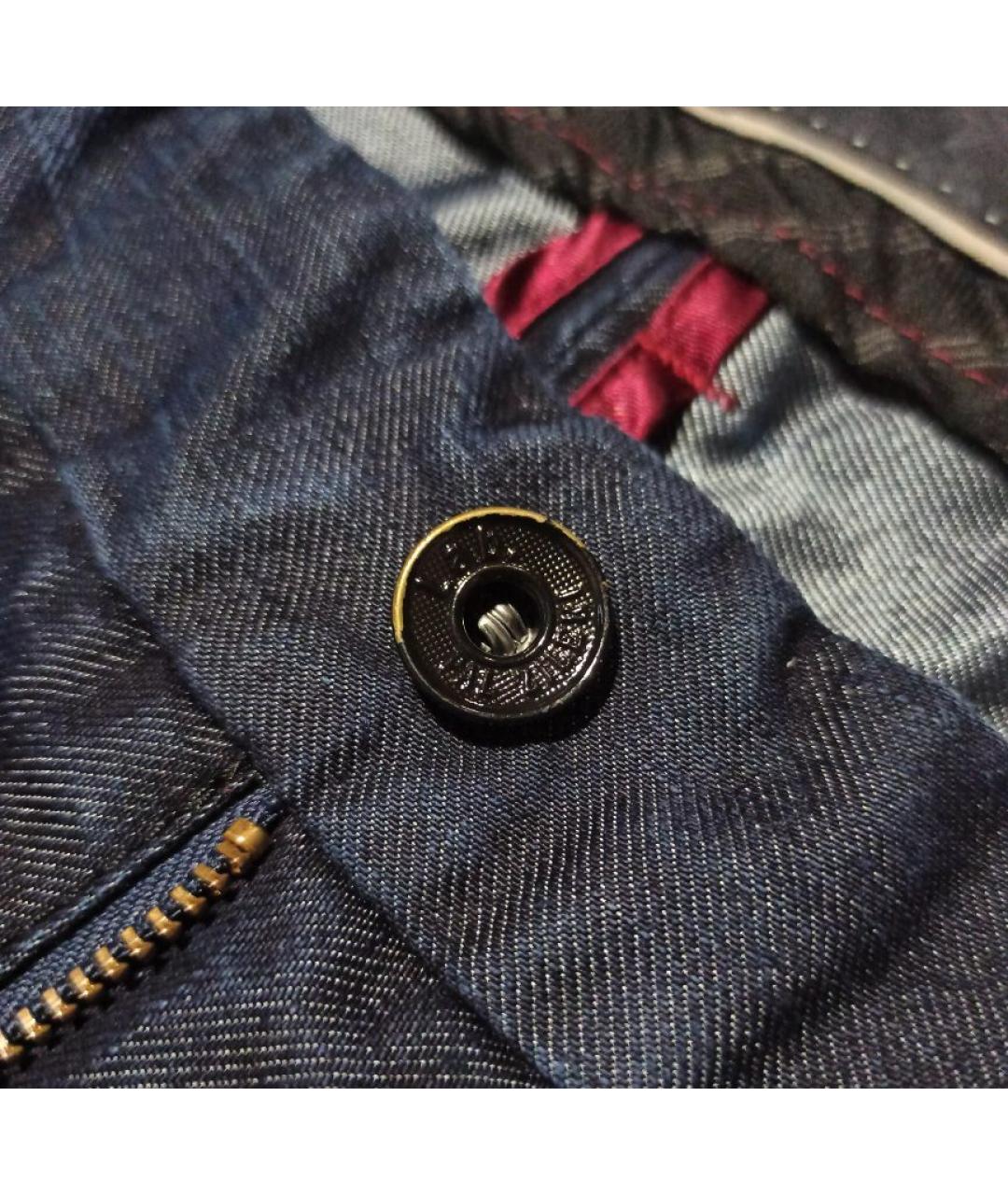 PAL ZILERI Темно-синие хлопко-полиэстеровые прямые джинсы, фото 7