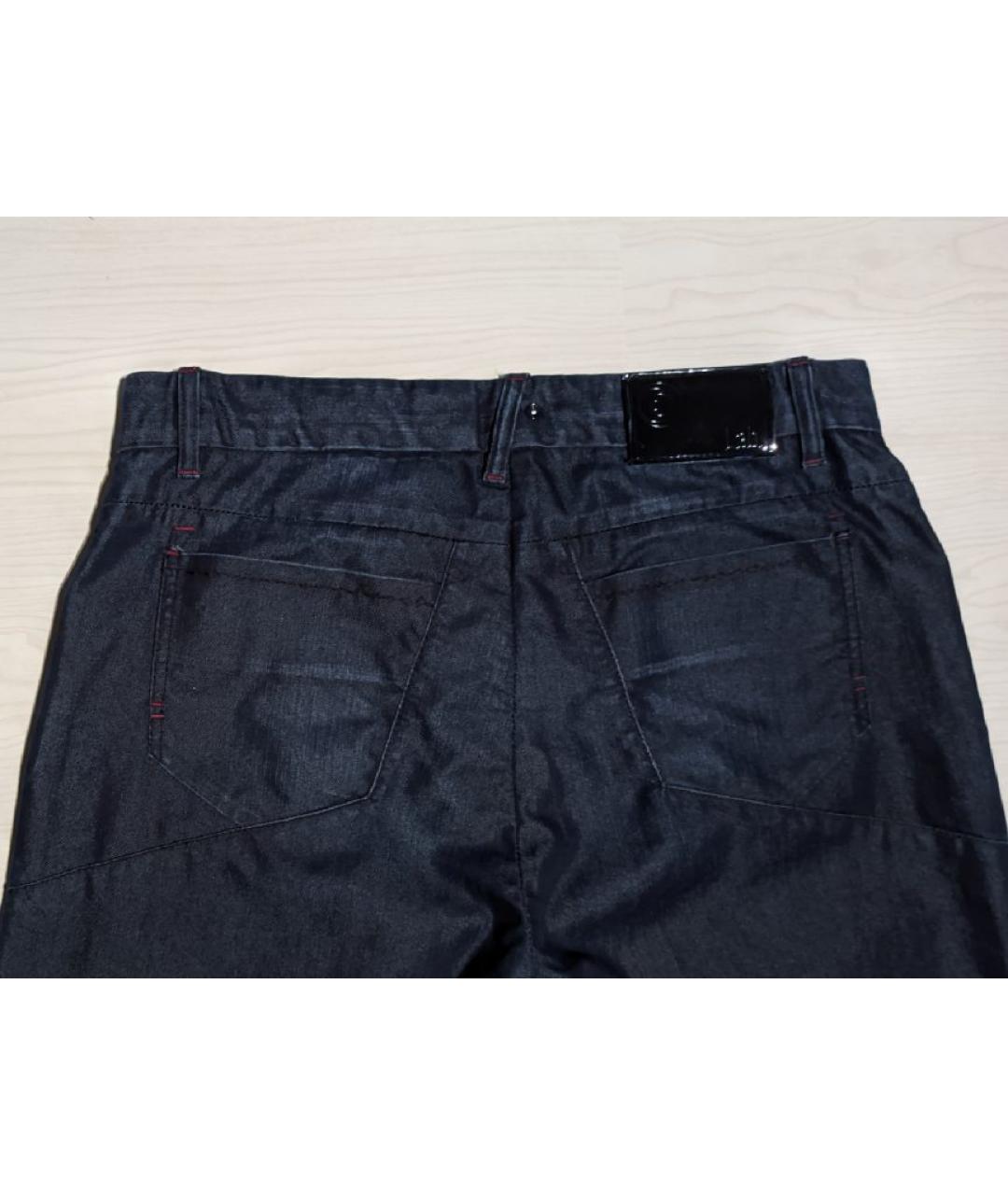 PAL ZILERI Темно-синие хлопко-полиэстеровые прямые джинсы, фото 9