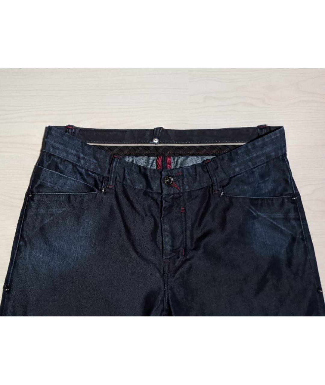 PAL ZILERI Темно-синие хлопко-полиэстеровые прямые джинсы, фото 3