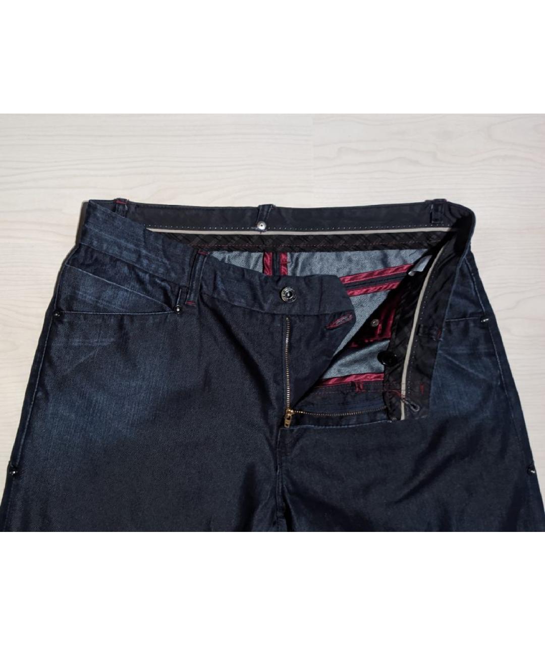 PAL ZILERI Темно-синие хлопко-полиэстеровые прямые джинсы, фото 4