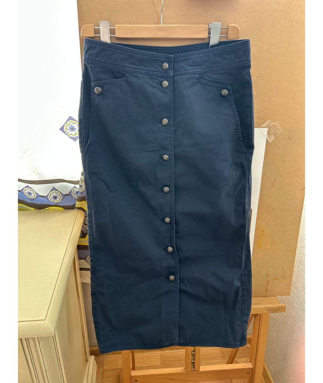 ETRO Синяя хлопковая юбка миди, фото 8