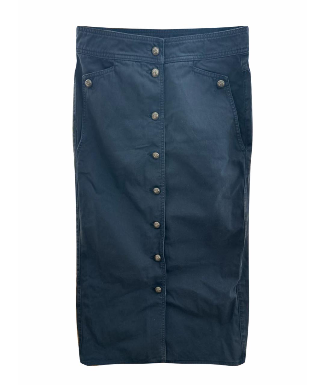 ETRO Синяя хлопковая юбка миди, фото 1