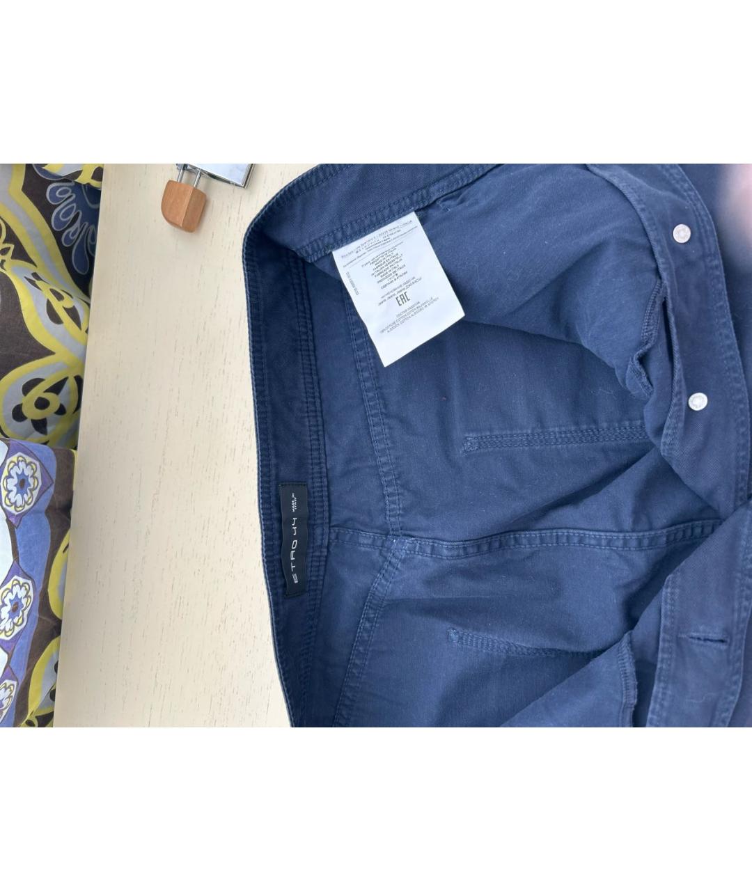 ETRO Синяя хлопковая юбка миди, фото 3