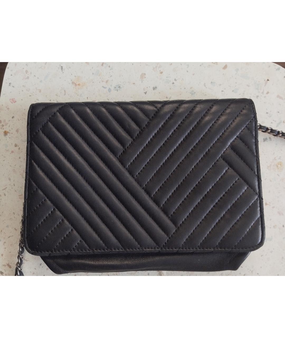 CHANEL Черная кожаная сумка через плечо, фото 6