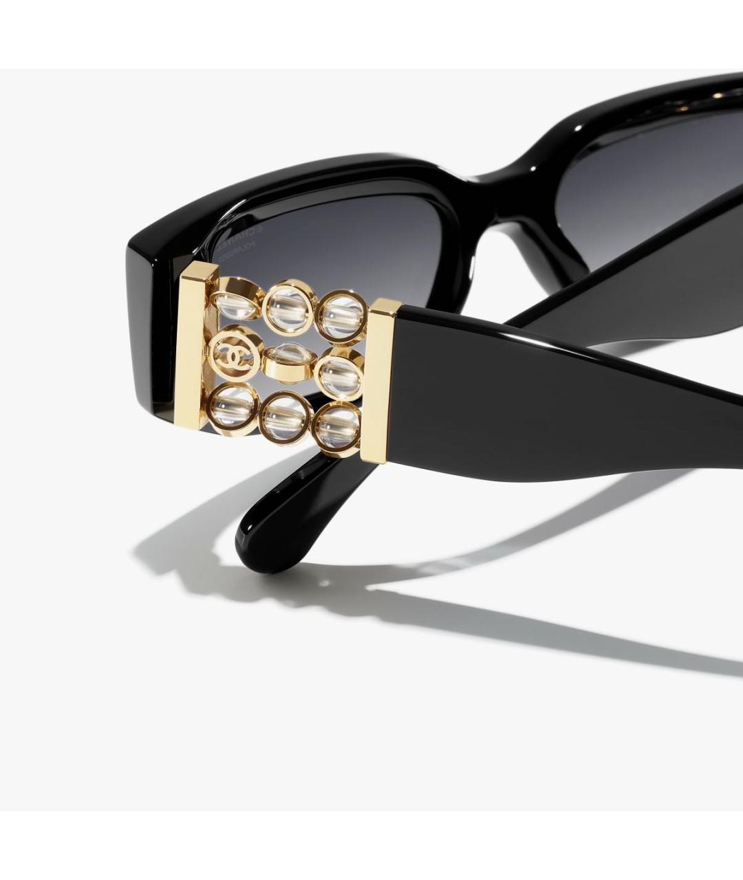 CHANEL Черные пластиковые солнцезащитные очки, фото 4