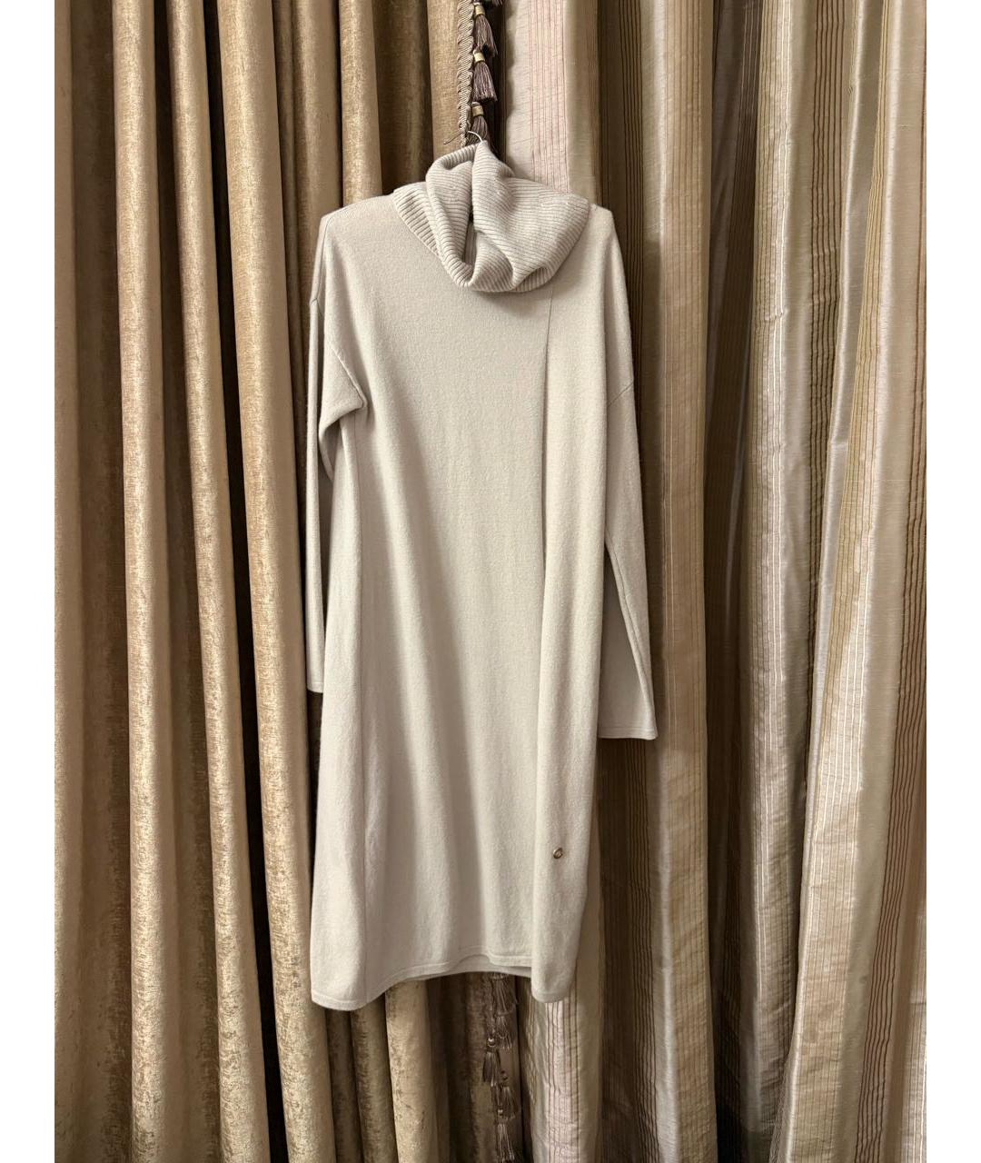 LORO PIANA Серое кашемировое повседневное платье, фото 9