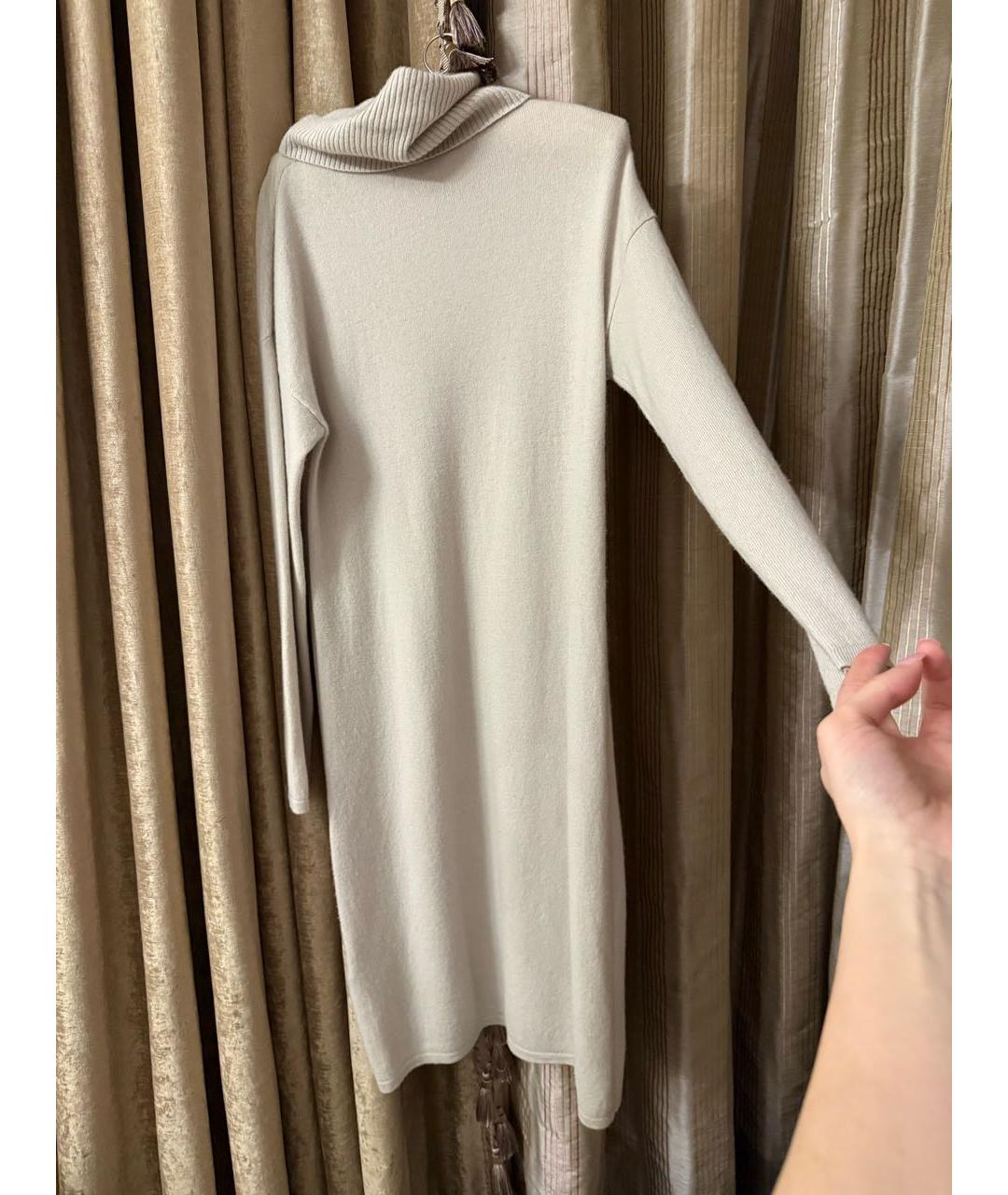 LORO PIANA Серое кашемировое повседневное платье, фото 2