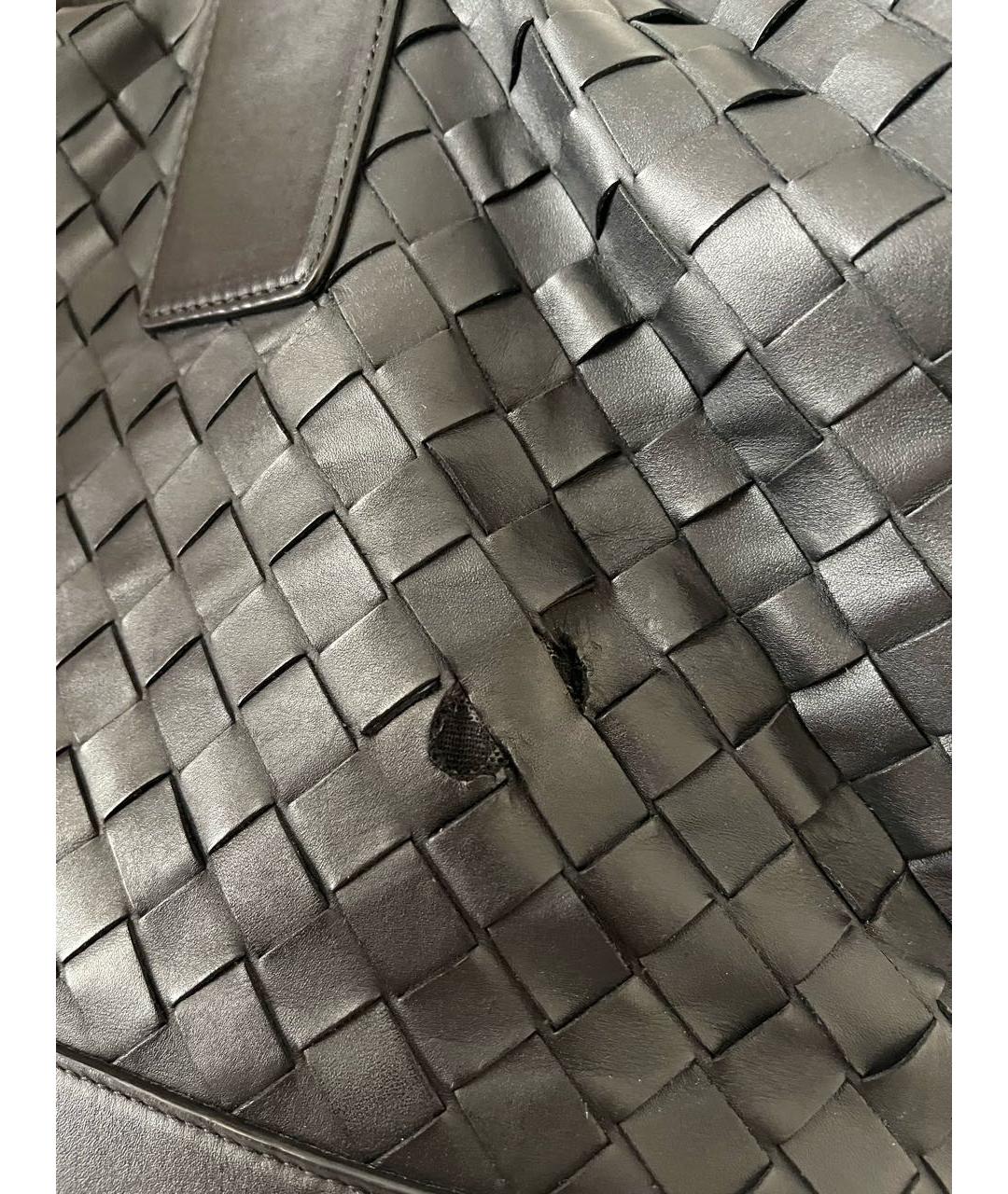 BOTTEGA VENETA Черная кожаная сумка тоут, фото 7