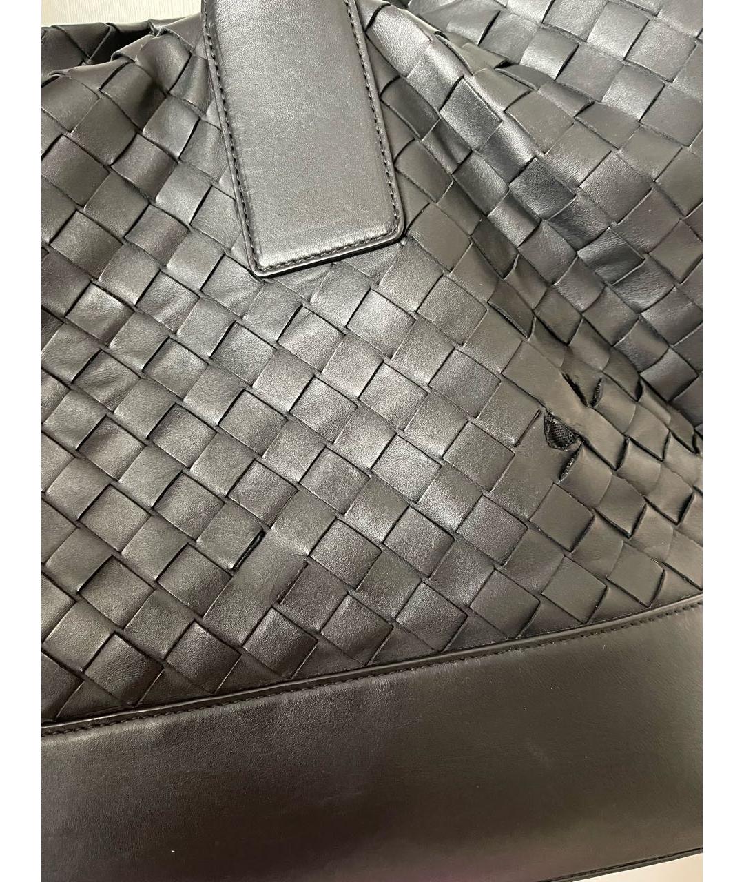 BOTTEGA VENETA Черная кожаная сумка тоут, фото 8