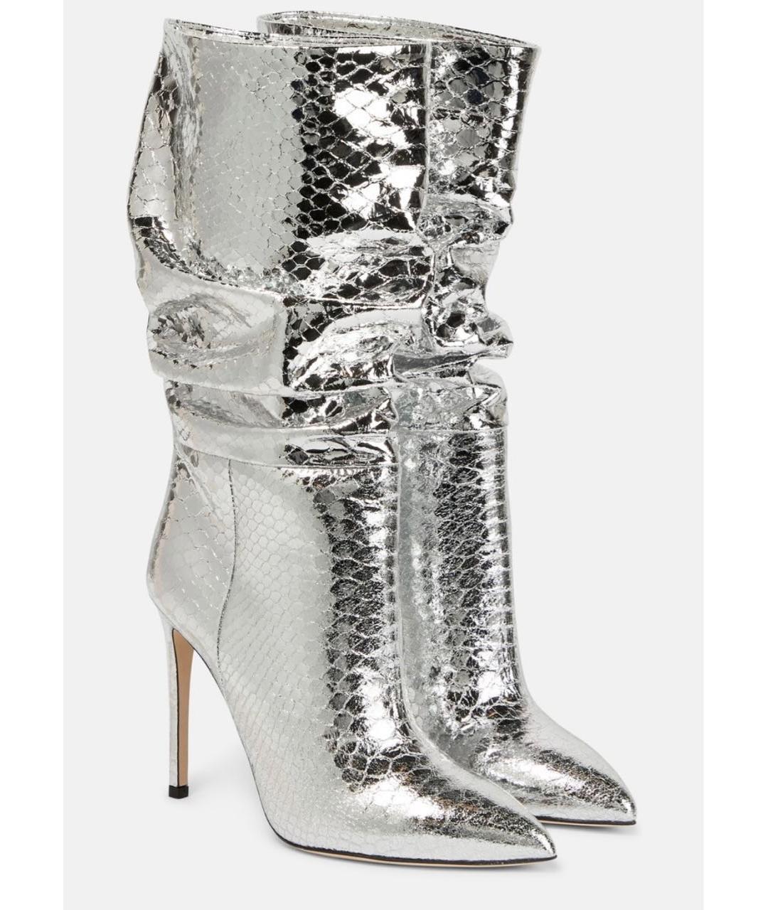PARIS TEXAS Серебряные кожаные полусапоги, фото 6
