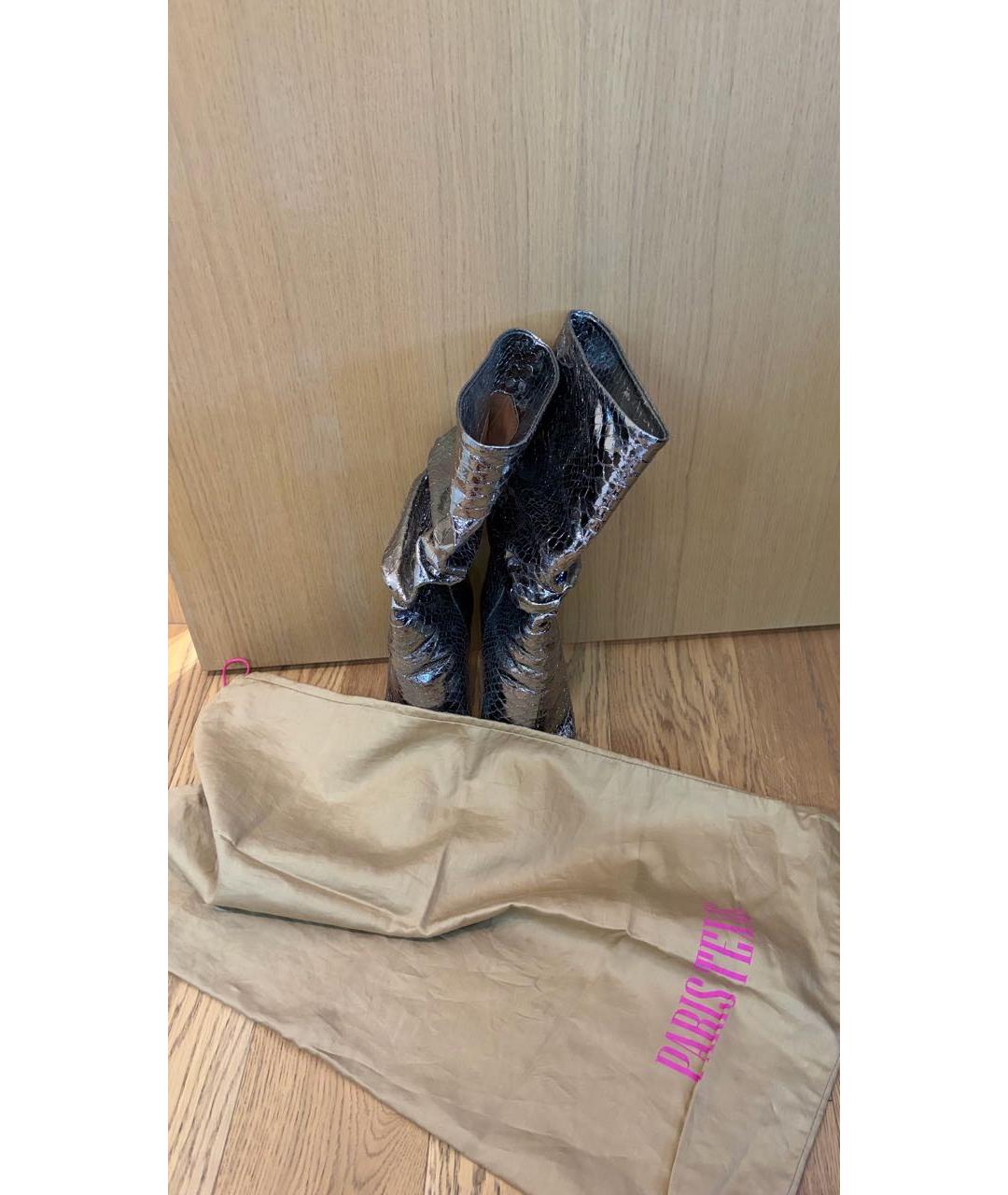 PARIS TEXAS Серебряные кожаные полусапоги, фото 8