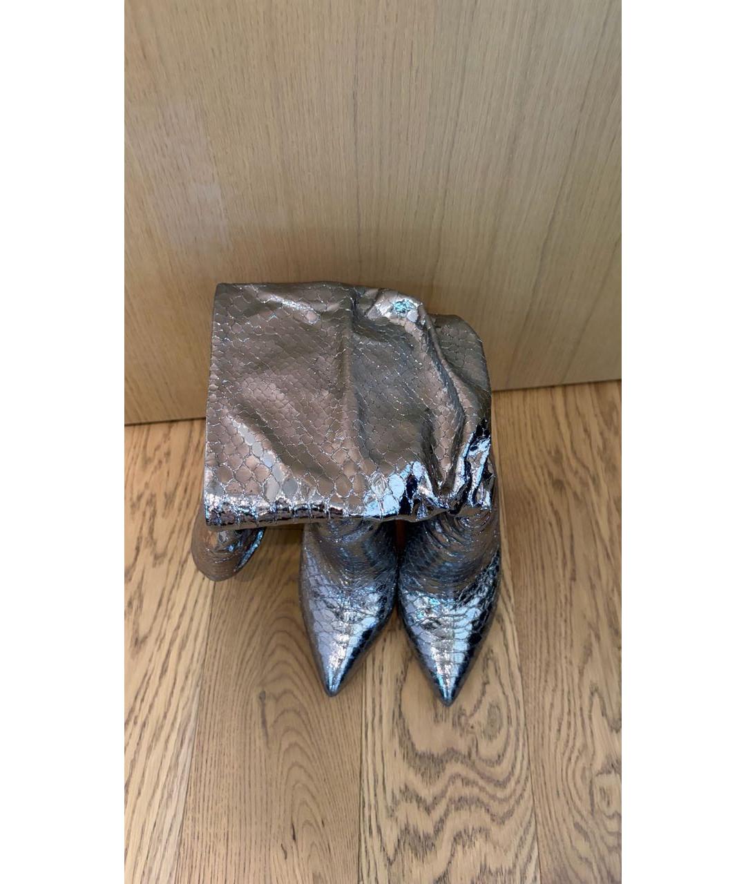 PARIS TEXAS Серебряные кожаные полусапоги, фото 2