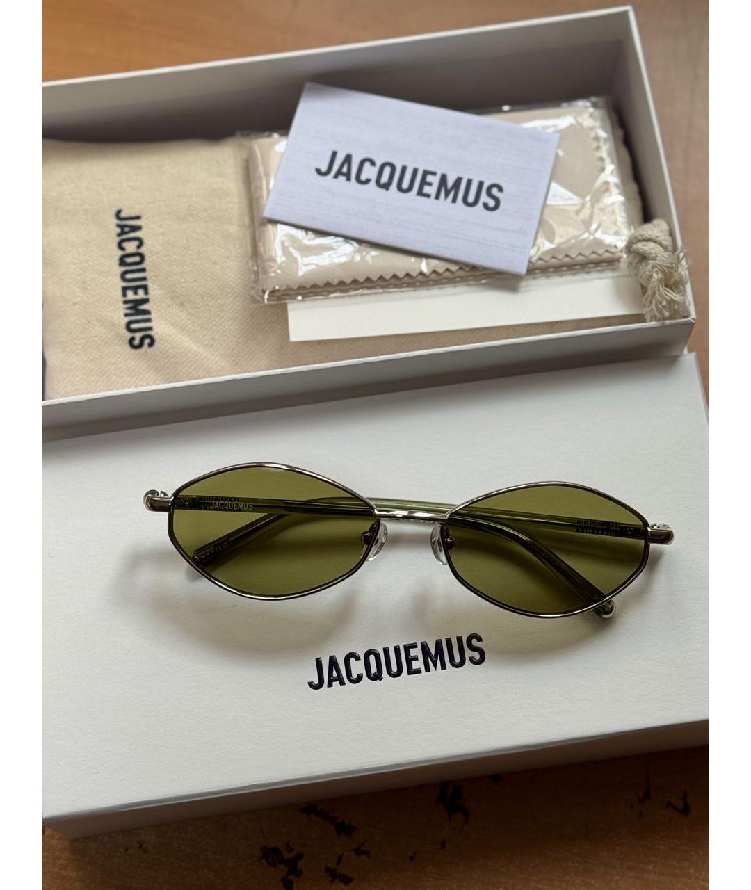 JACQUEMUS Зеленые металлические солнцезащитные очки, фото 2