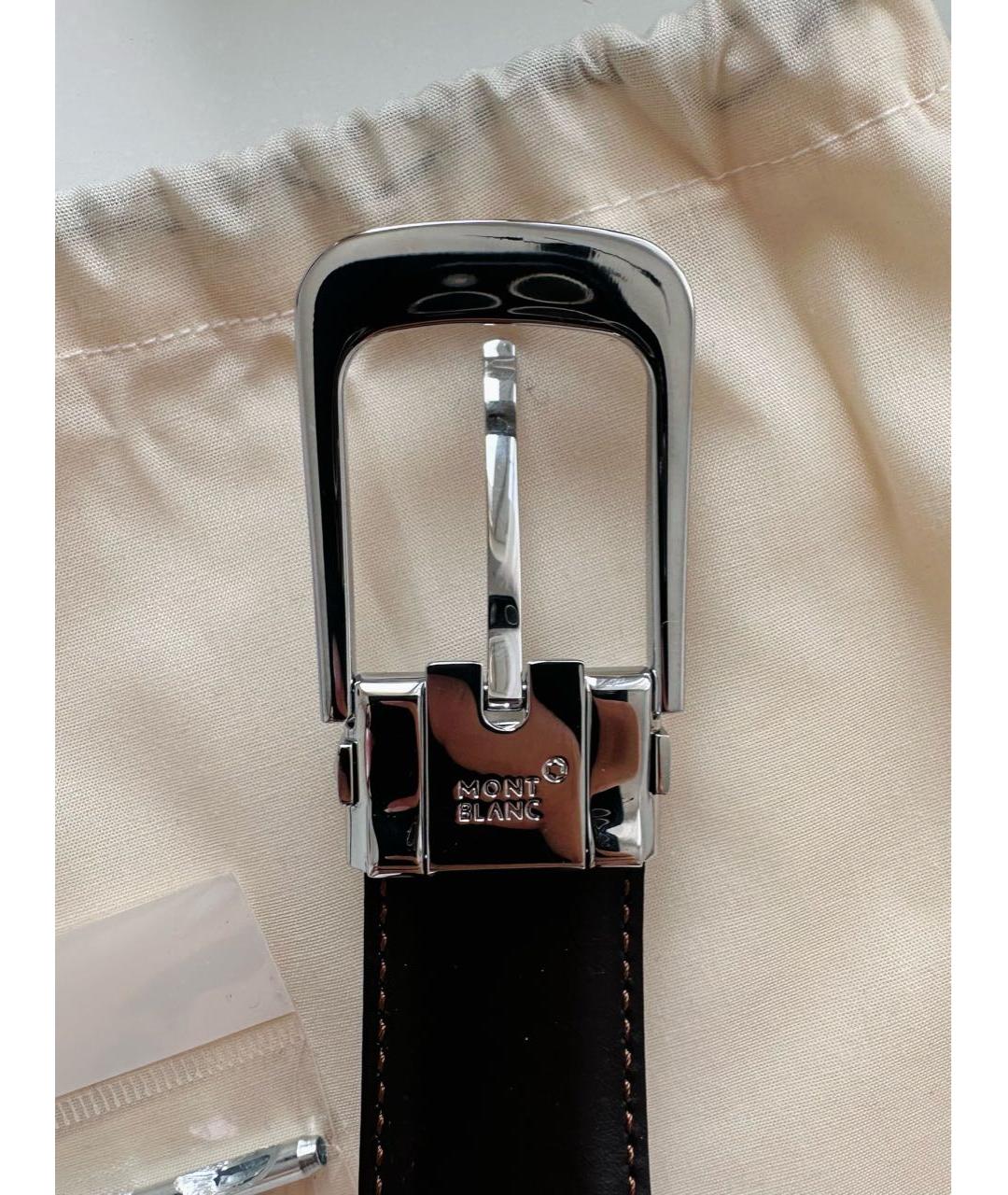 MONTBLANC Черный кожаный ремень, фото 5