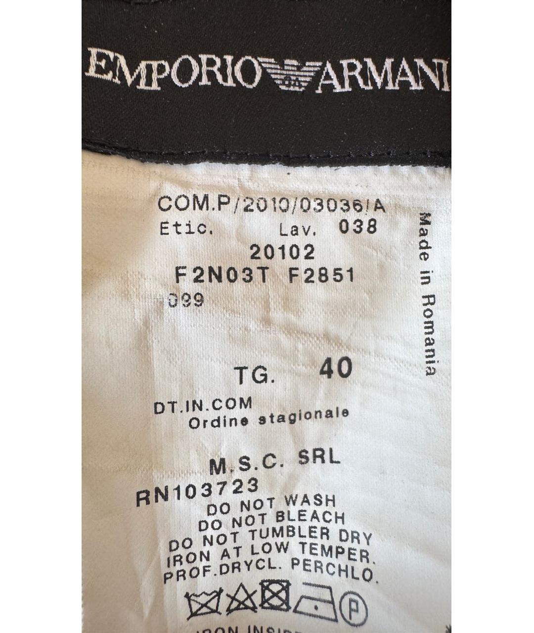 EMPORIO ARMANI Черная бархатная юбка мини, фото 4