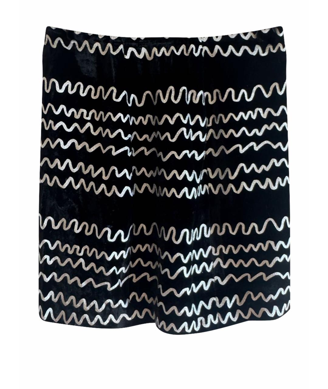 EMPORIO ARMANI Черная бархатная юбка мини, фото 1