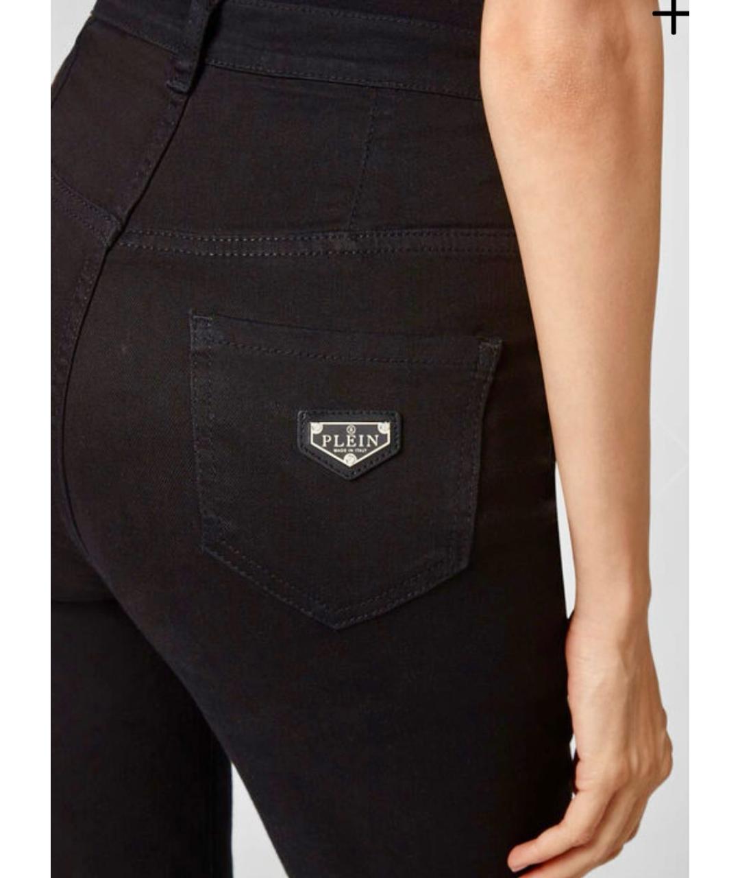 PHILIPP PLEIN Черные хлопко-эластановые джинсы слим, фото 6